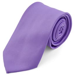 Basic Wide Lavender Polyester Tie