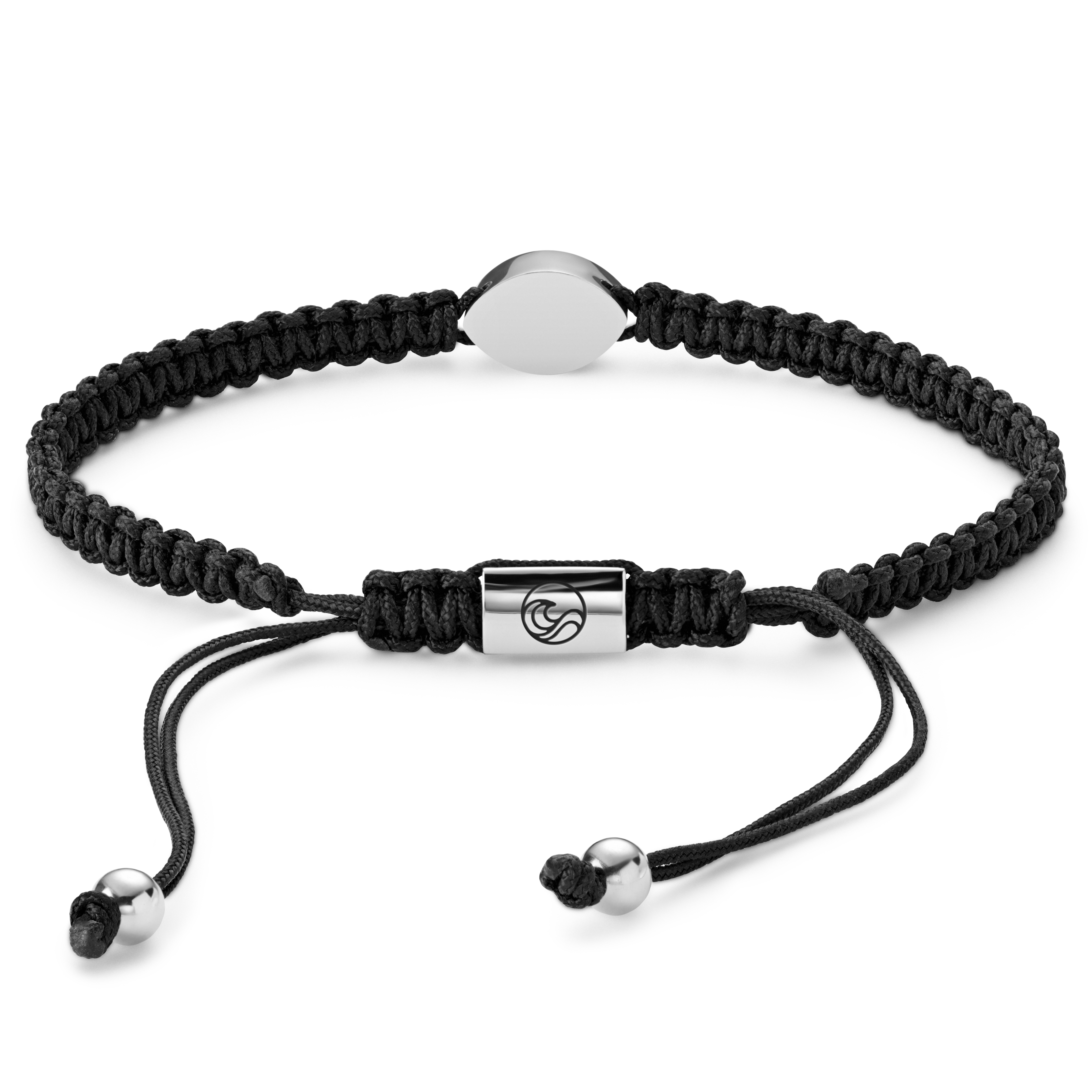 Atlantis | Black Nylon Mother-of-Pearl Bracelet - 5