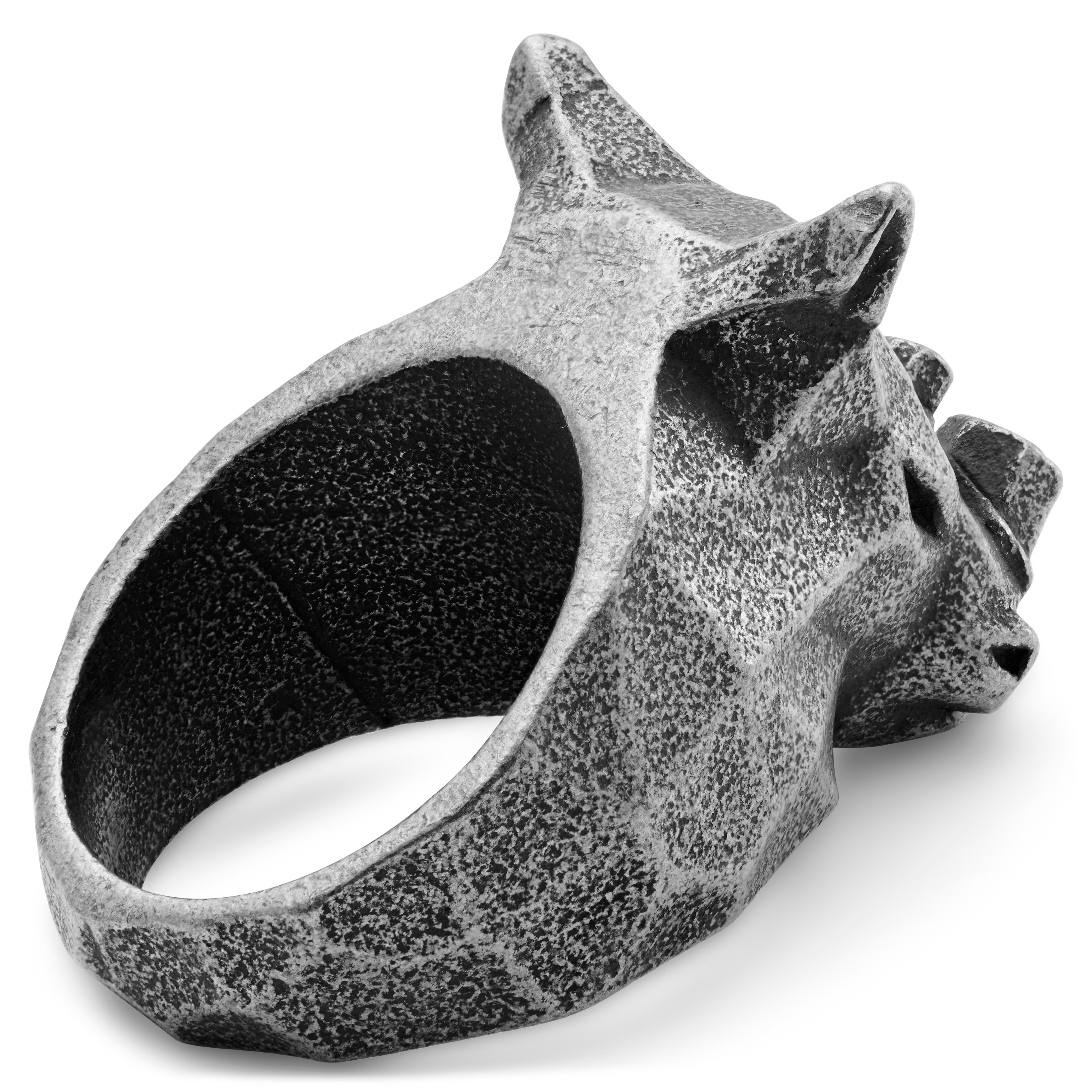 Mack sivi prsten s glavom nosoroga - 4