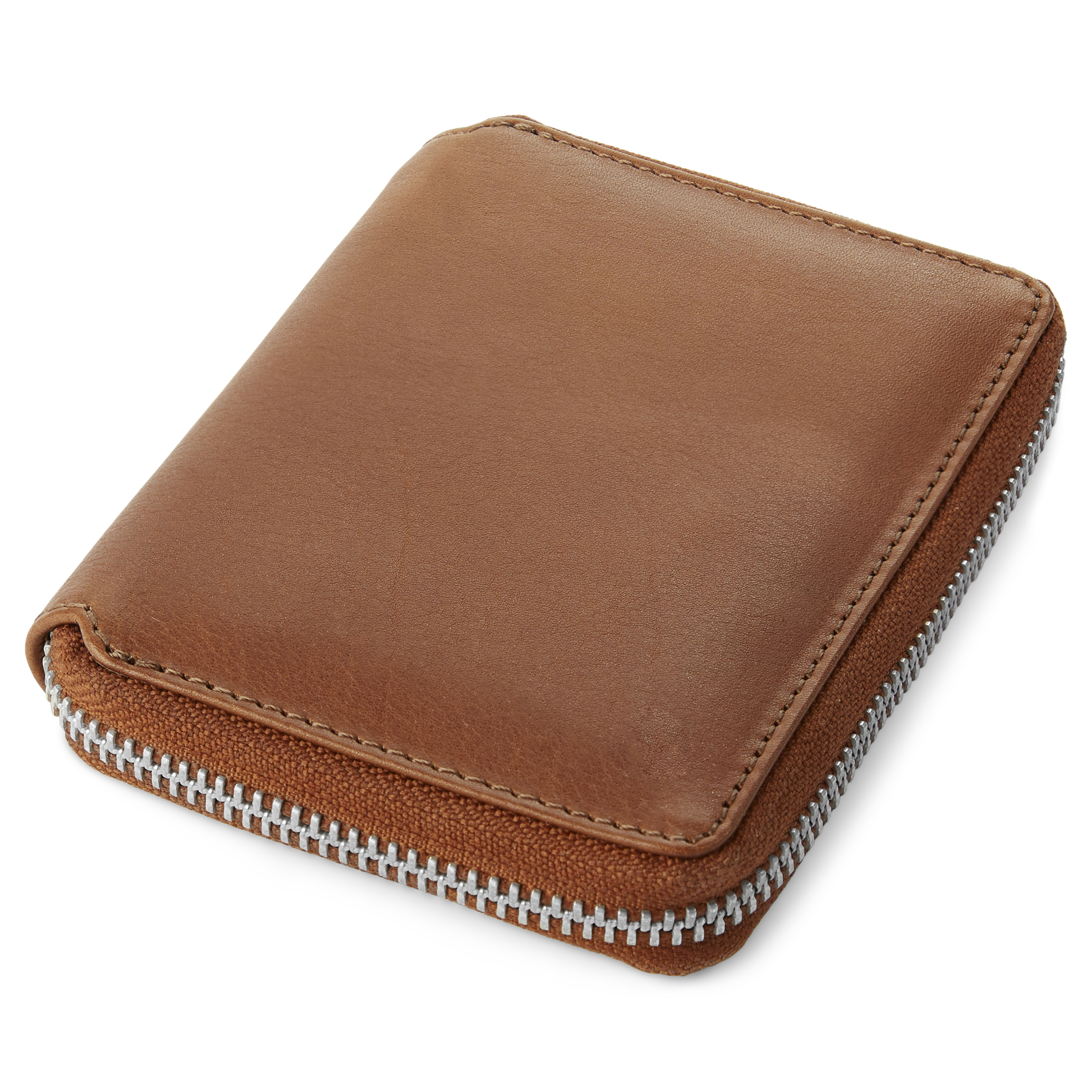 Cartera de cuero canela RFID Larson  - 11