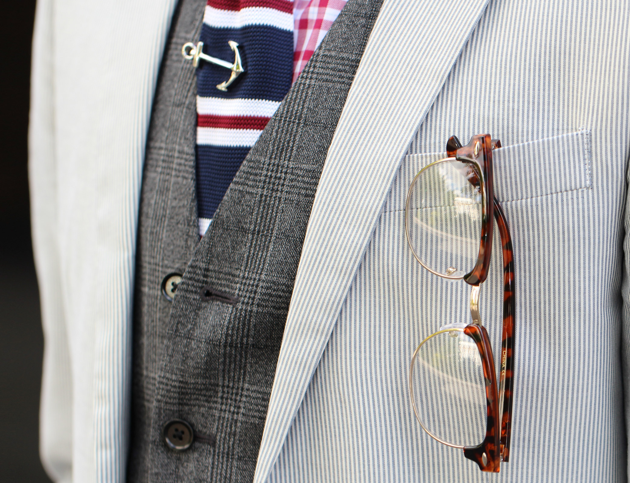 Formální modrá pletená kravata - 4