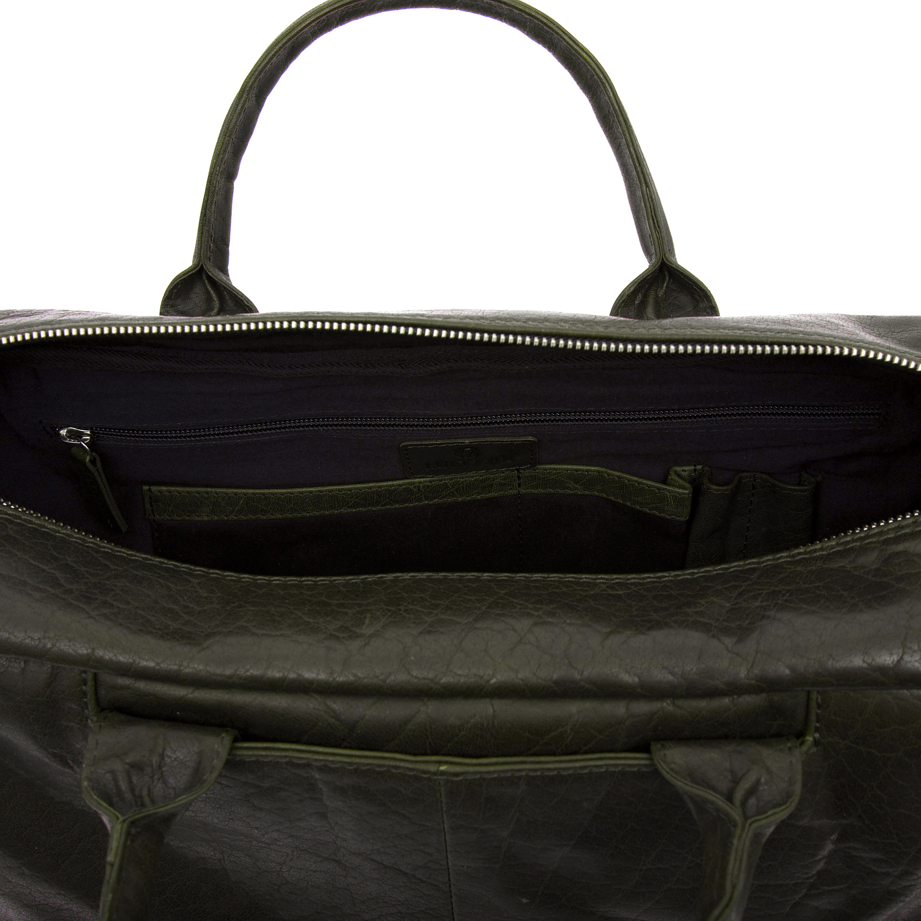 Bolsa de viaje de cuero verde oliva Combi Montreal - 11