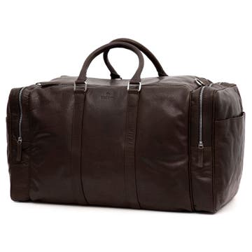 Montreal | Large Dark Brown Leather Weekend Bag
