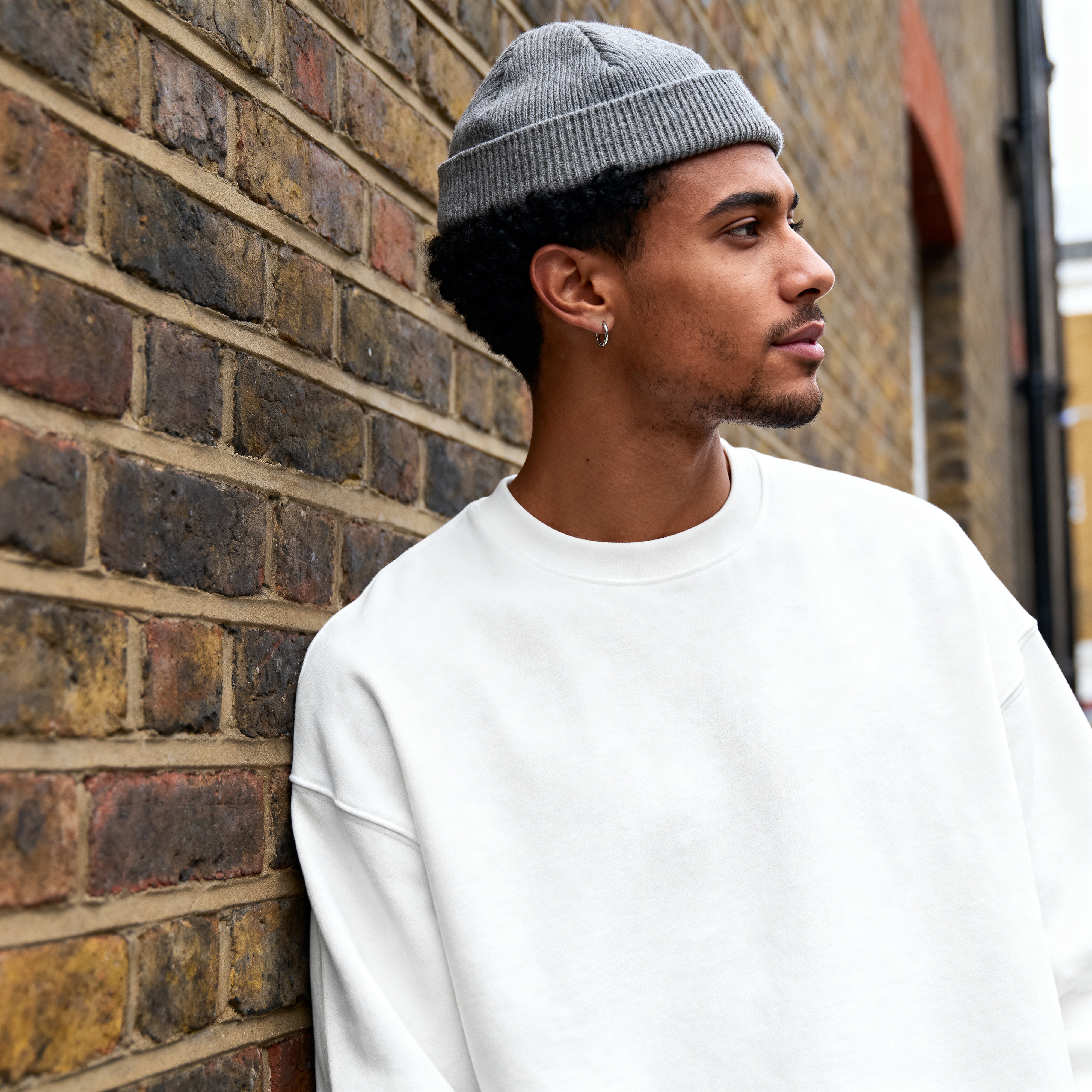 Silver-tone Titanium Hoop Earring - 4