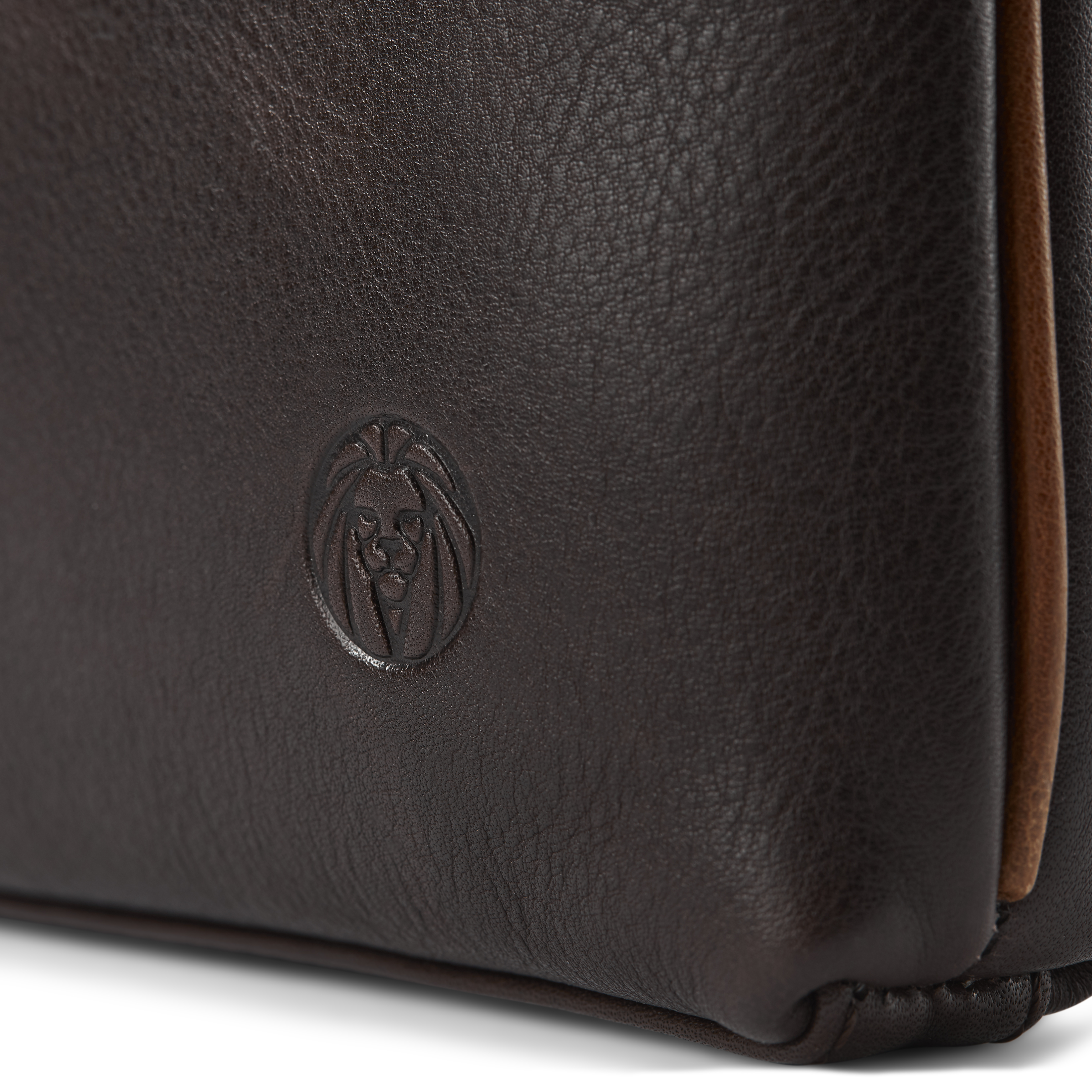 Funda para el portátil de cuero marrón oscuro y canela Lou - 8