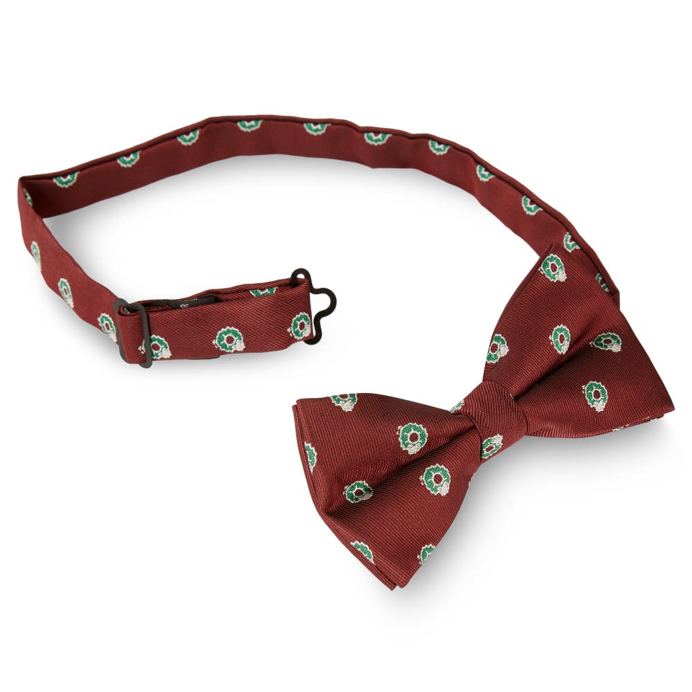hover: Burgundy Christmas Pre-Tied Bow Tie hover: Burgundy Christmas Pre-Tied Bow Tie