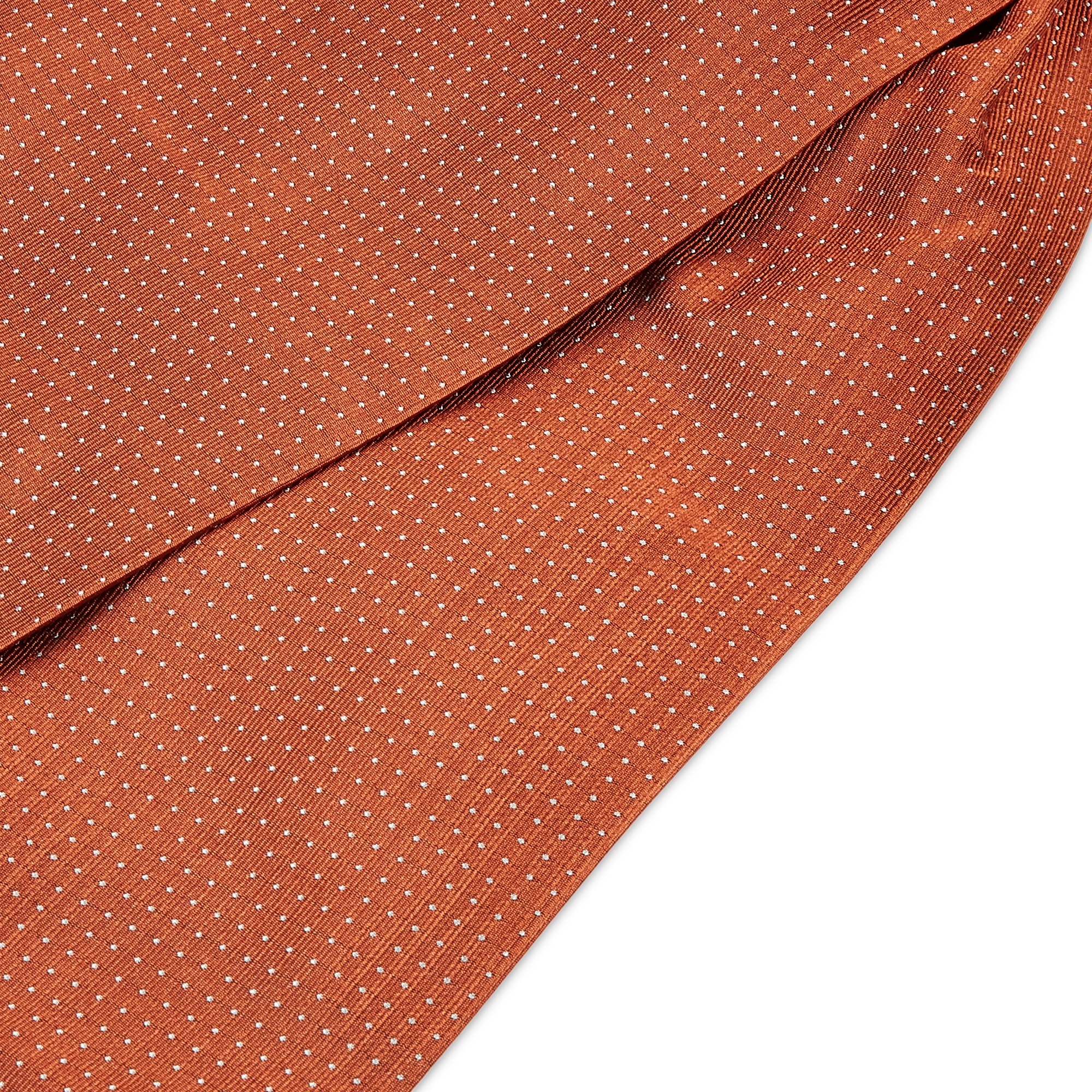 Керемиденокафяво копринено фишу на точки - 2