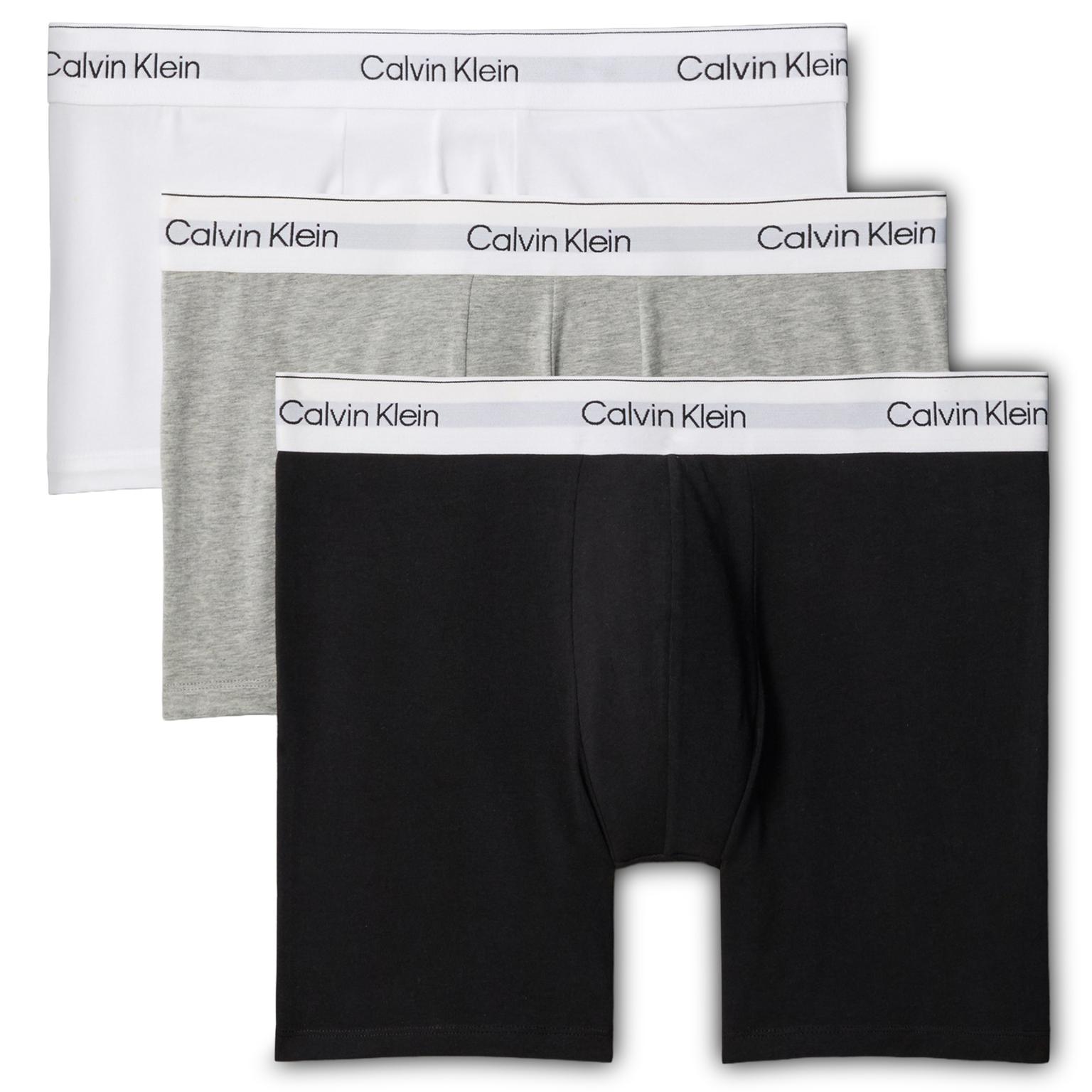 Lote com 3 Boxers MP1 Cinza/Branco/Preto Calvin Klein Lote com 3 Boxers MP1 Cinza/Branco/Preto Calvin Klein