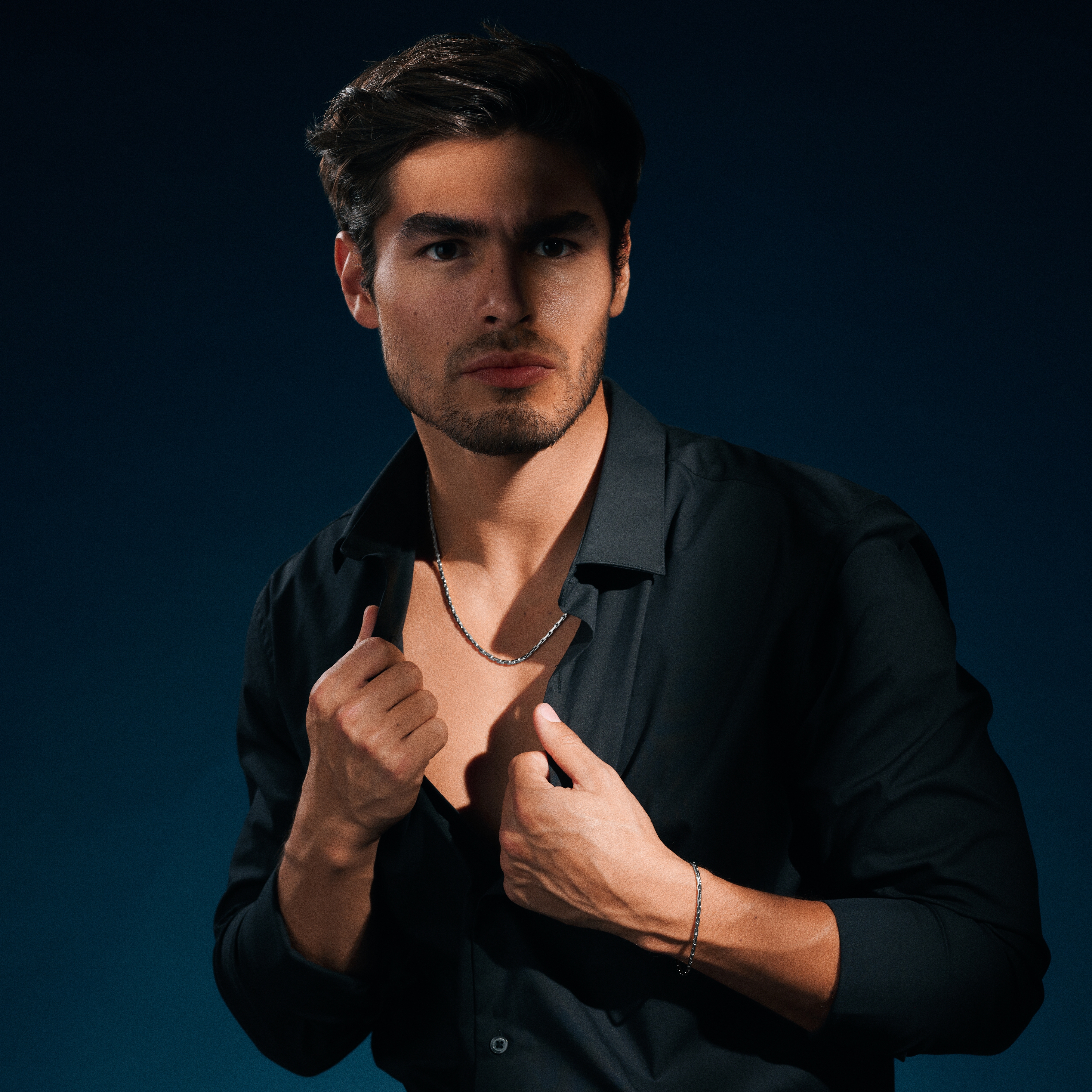 Essentials | Сребриста гривна от верижка с правоъгълни звена тип кутийка 3 мм - 2