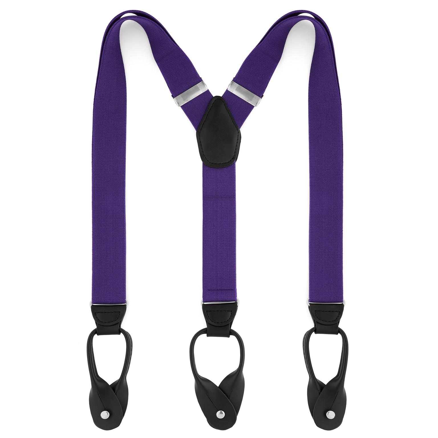 Breite Violette Hosenträger Zum Knöpfen Breite Violette Hosenträger Zum Knöpfen