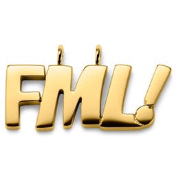 Jaygee | Prívesok v zlatej farbe s nápisom FML!
