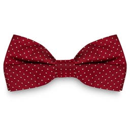 Red Polka Dot Silk Pre-Tied Bow Tie