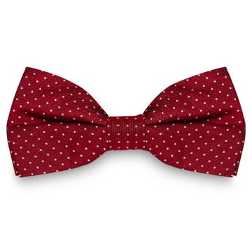 Noeud papillon en soie rouge à pois Noeud papillon en soie rouge à pois