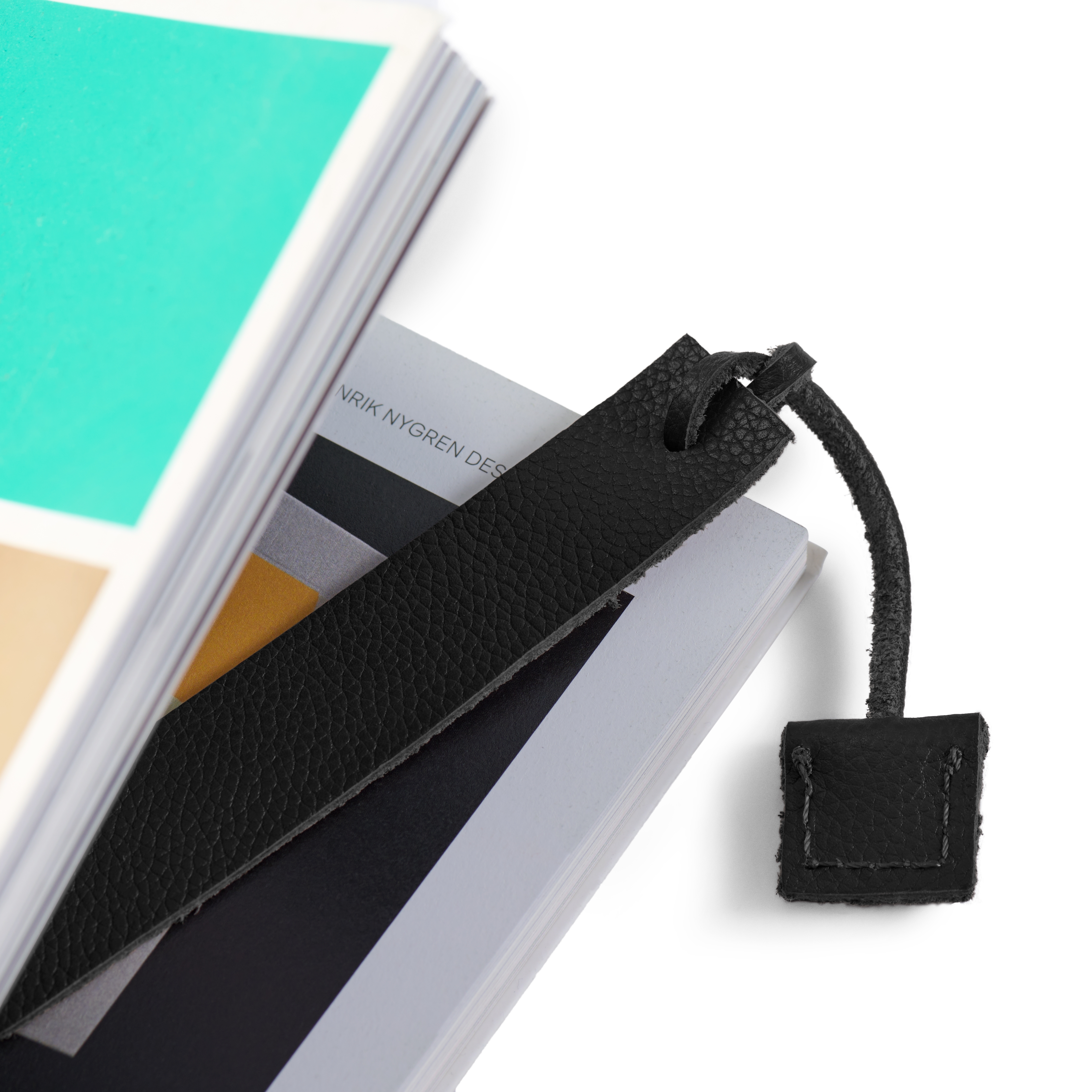 Bookmark | Black Leather | String - 2