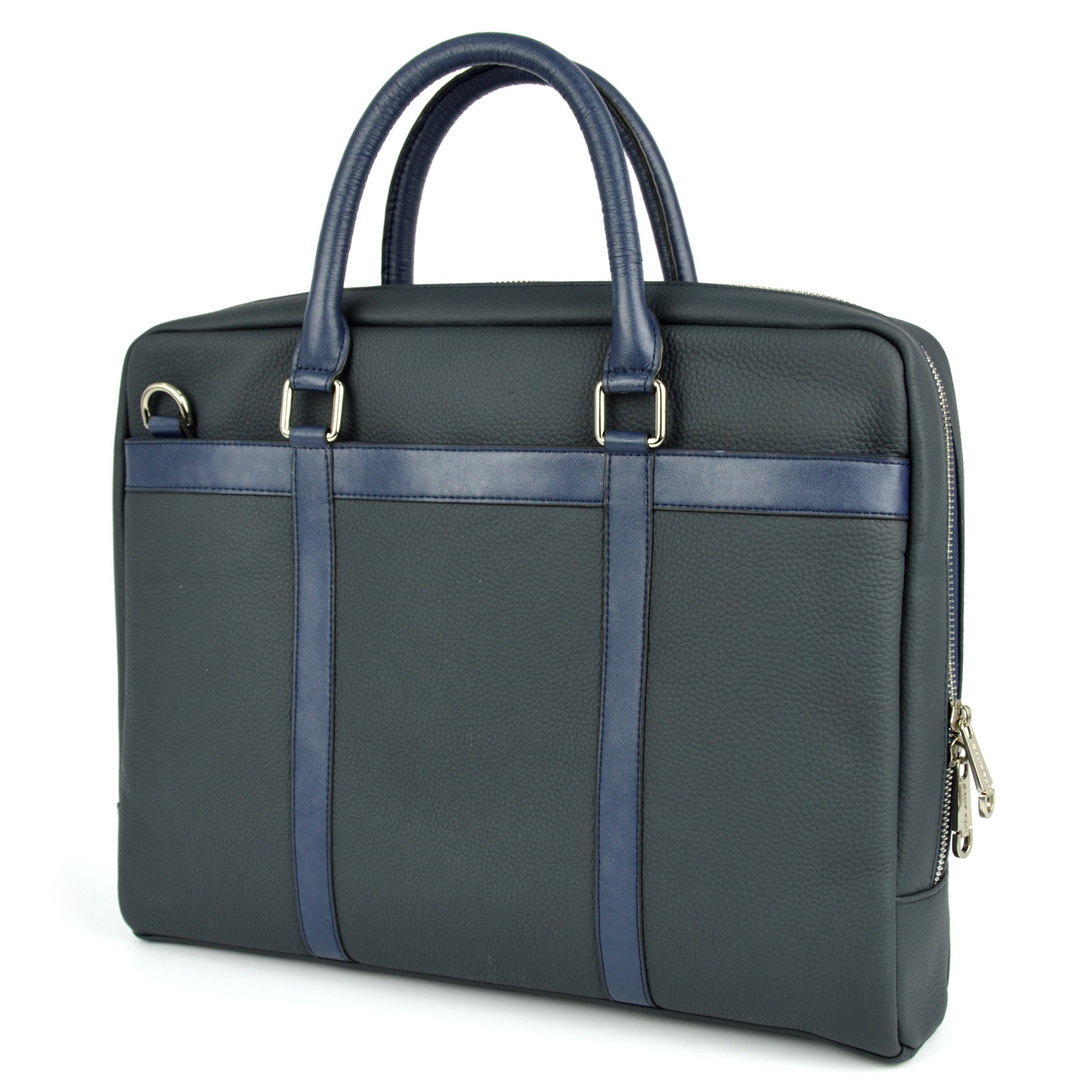 Maletín ejecutivo de cuero azul - 4