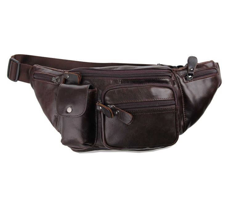 Brown Leather Hip Pack - 3