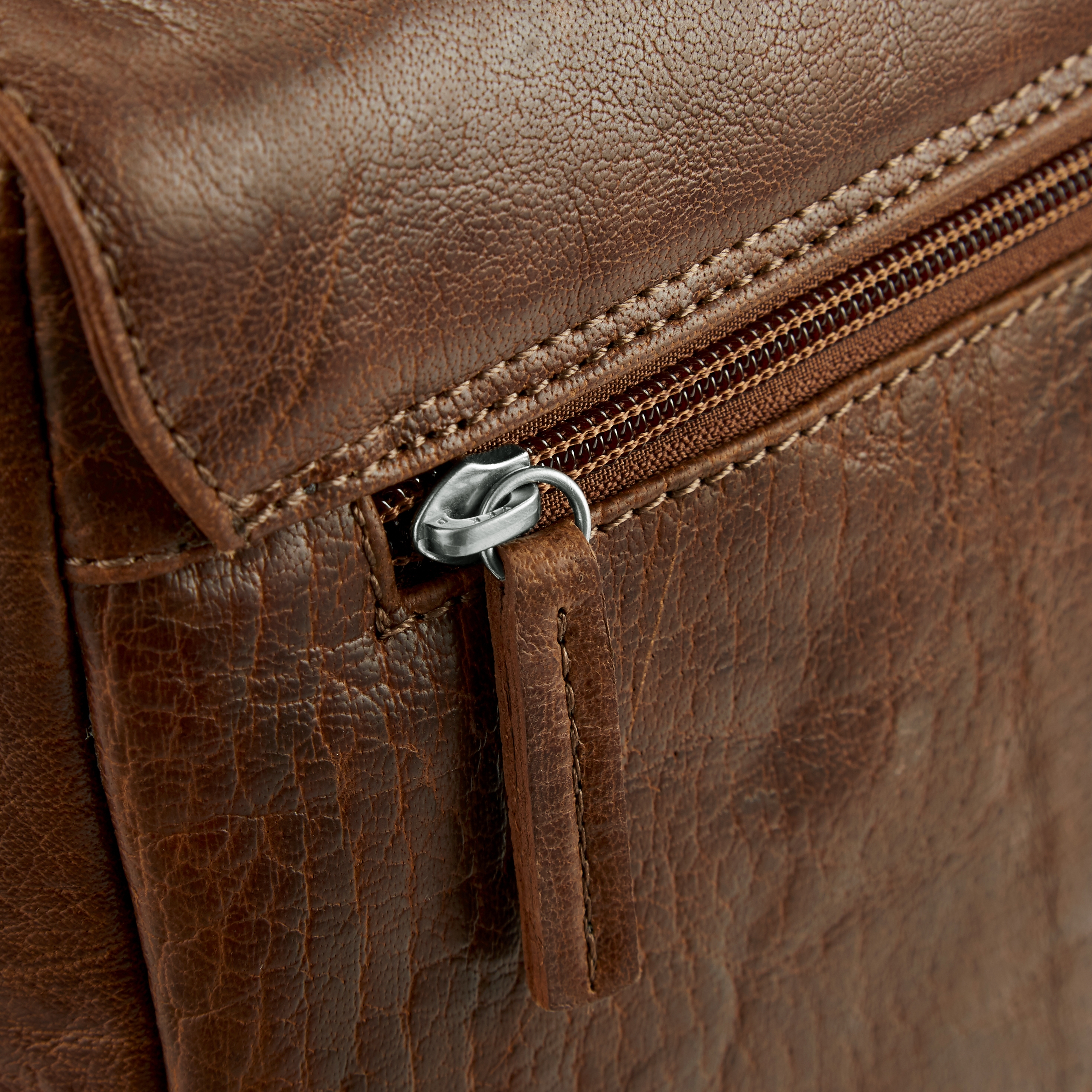 California Tan Leather Messenger Bag - 24