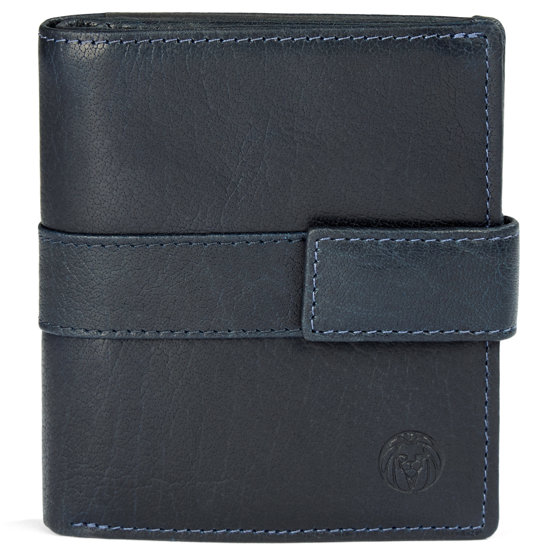 Montreal Vertical Navy Blue RFID Leather Wallet - 3