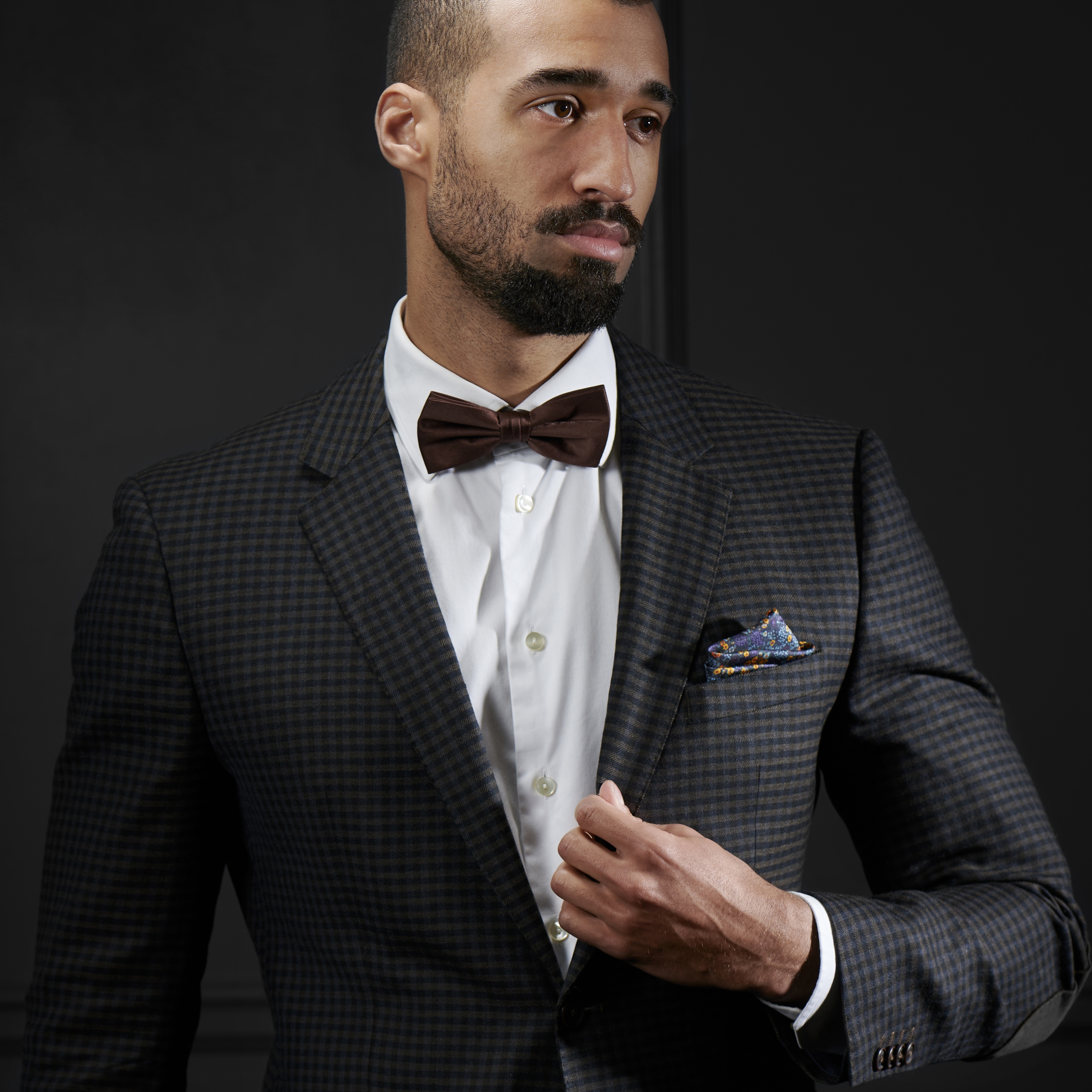 Dunkelbraune Basic Fliege - 4