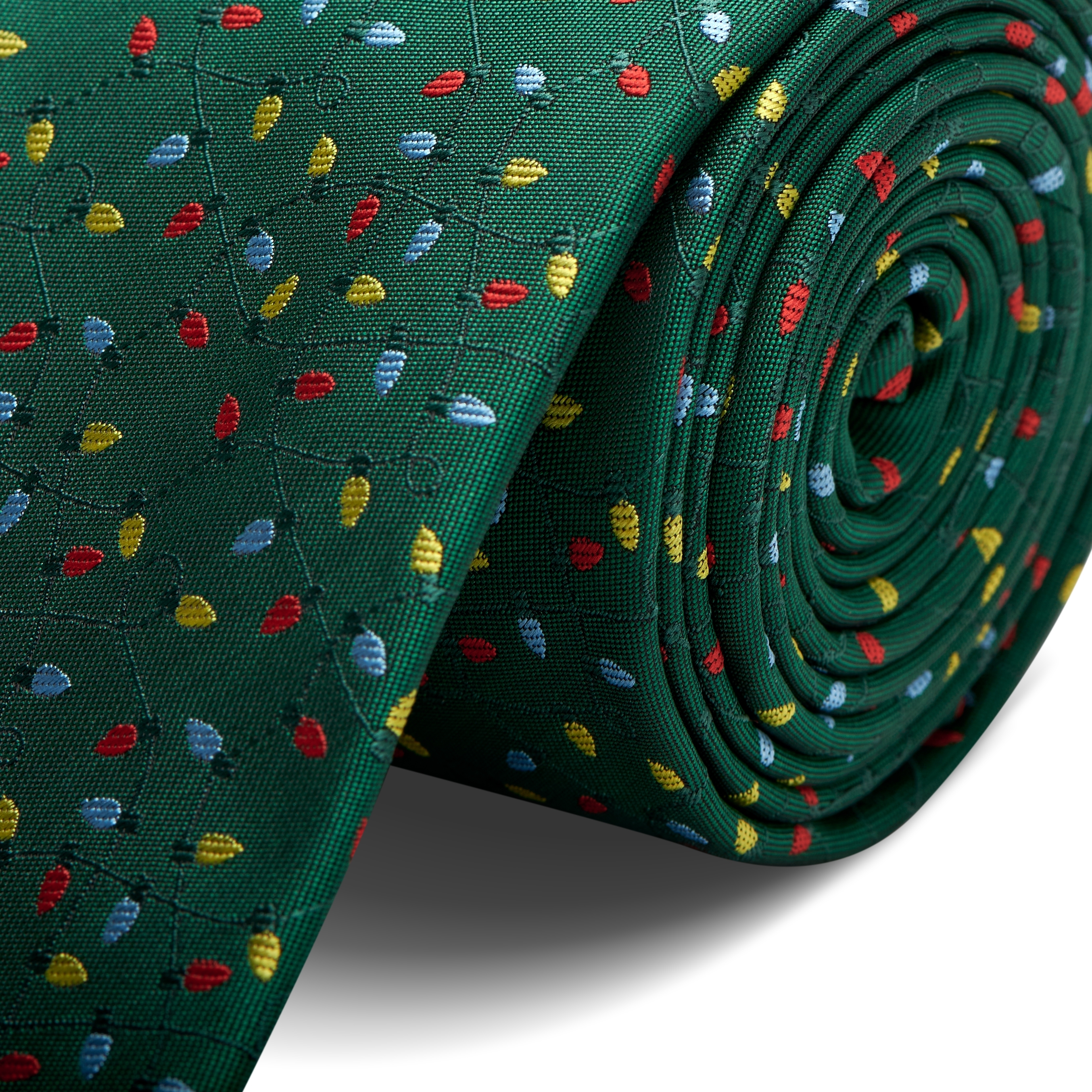 Cravate verte à motifs de lumières de Noël - 2