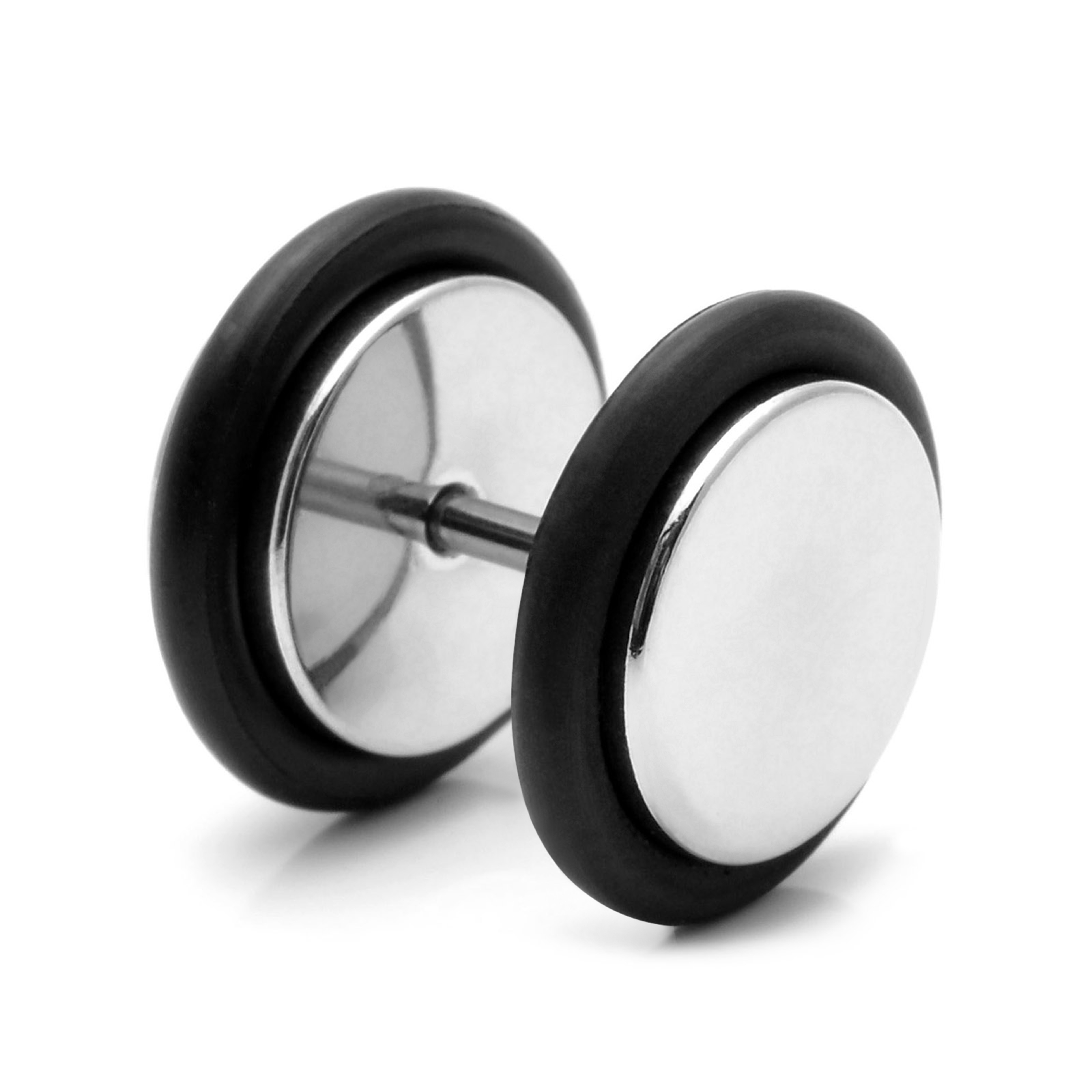 Sentio | Silver-Tone and Green Stainless Steel Tribal Stud Earring - 3