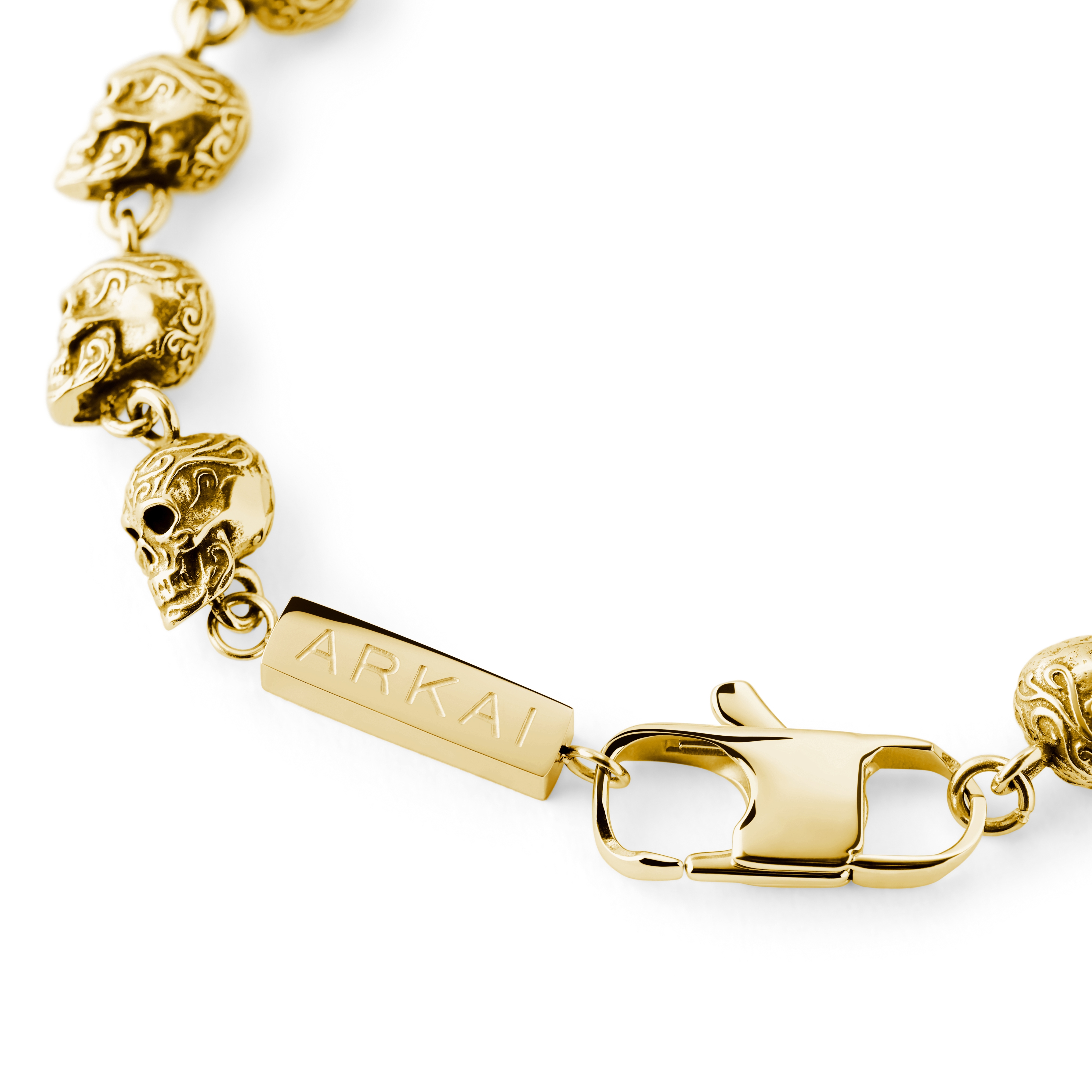 Rico | Gold-Tone Stainless Steel Skull Bracelet - 5