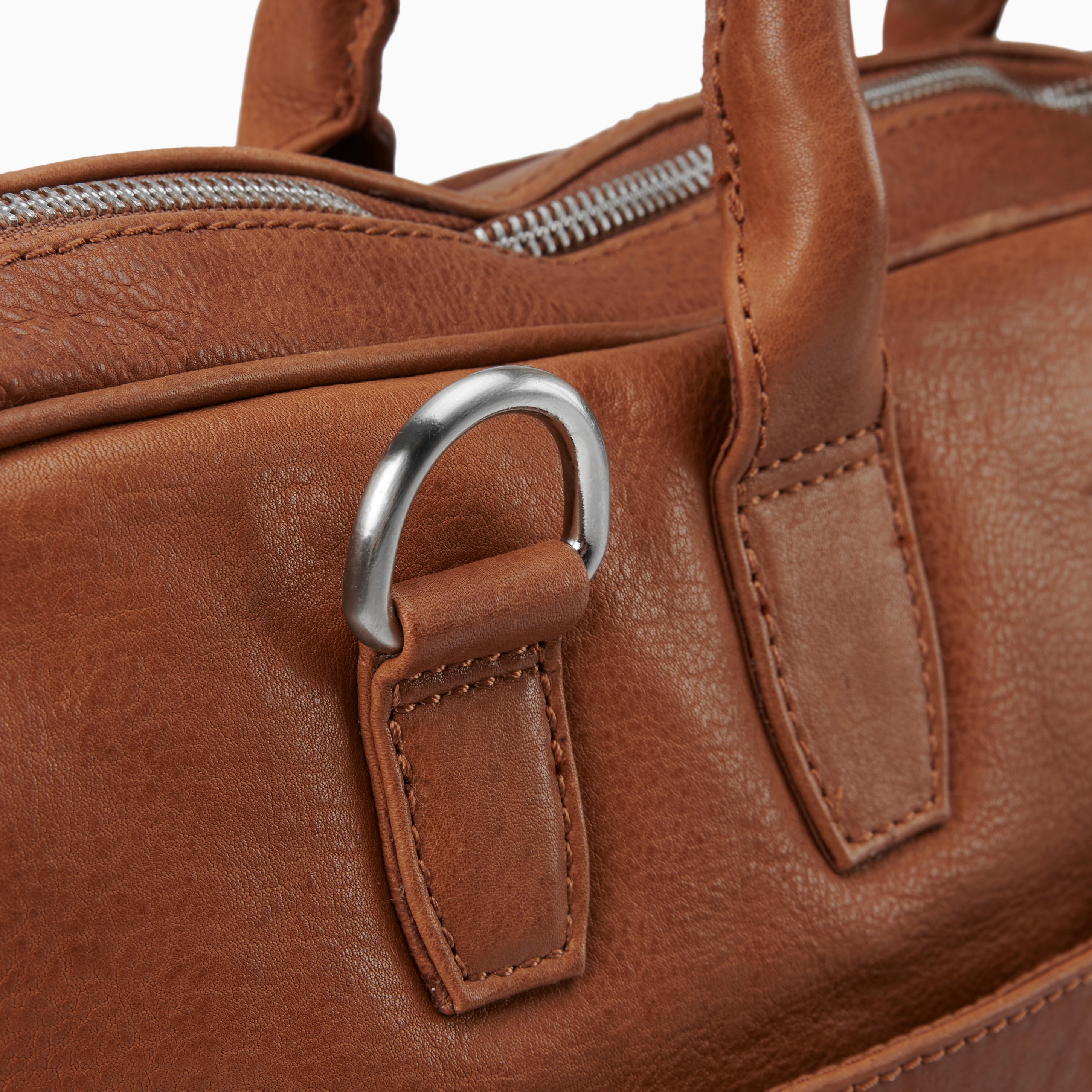 Kožená exekutívna úzka taška na 15" laptop v bledohnedej farbe Cambodia - 5