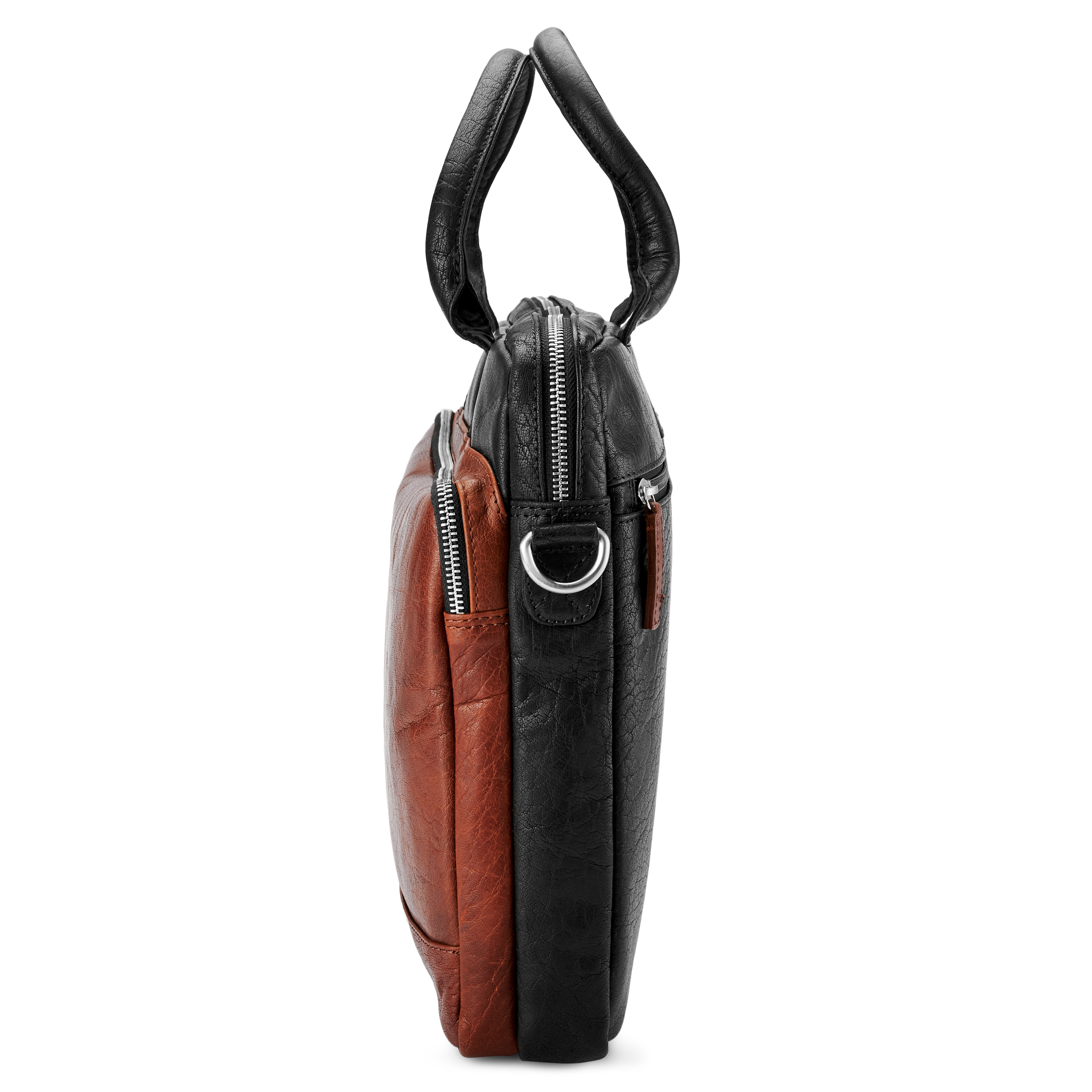 Bolso para el portátil de cuero negro y marrón Montreal - 5
