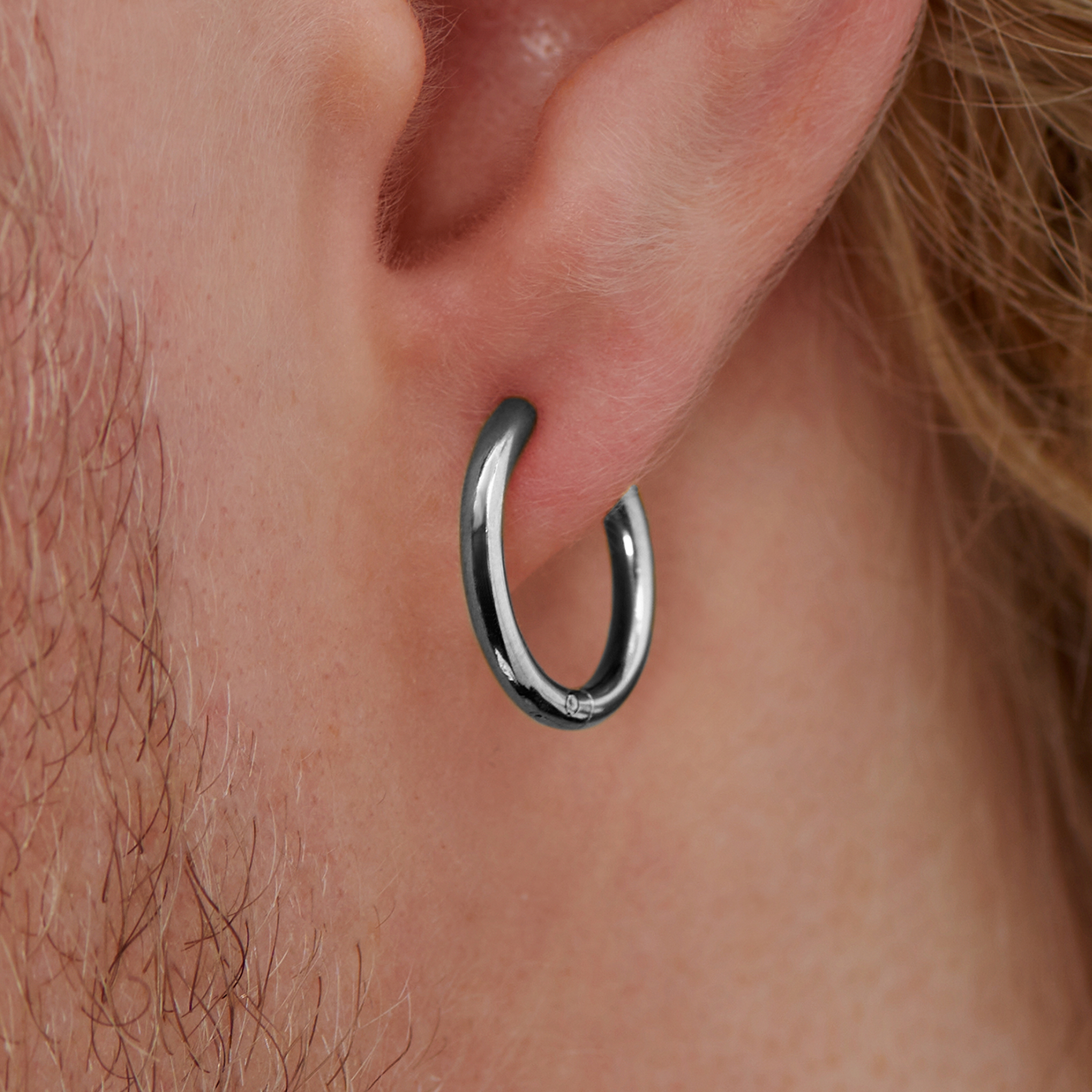 Men's titanium clearance hoop earrings