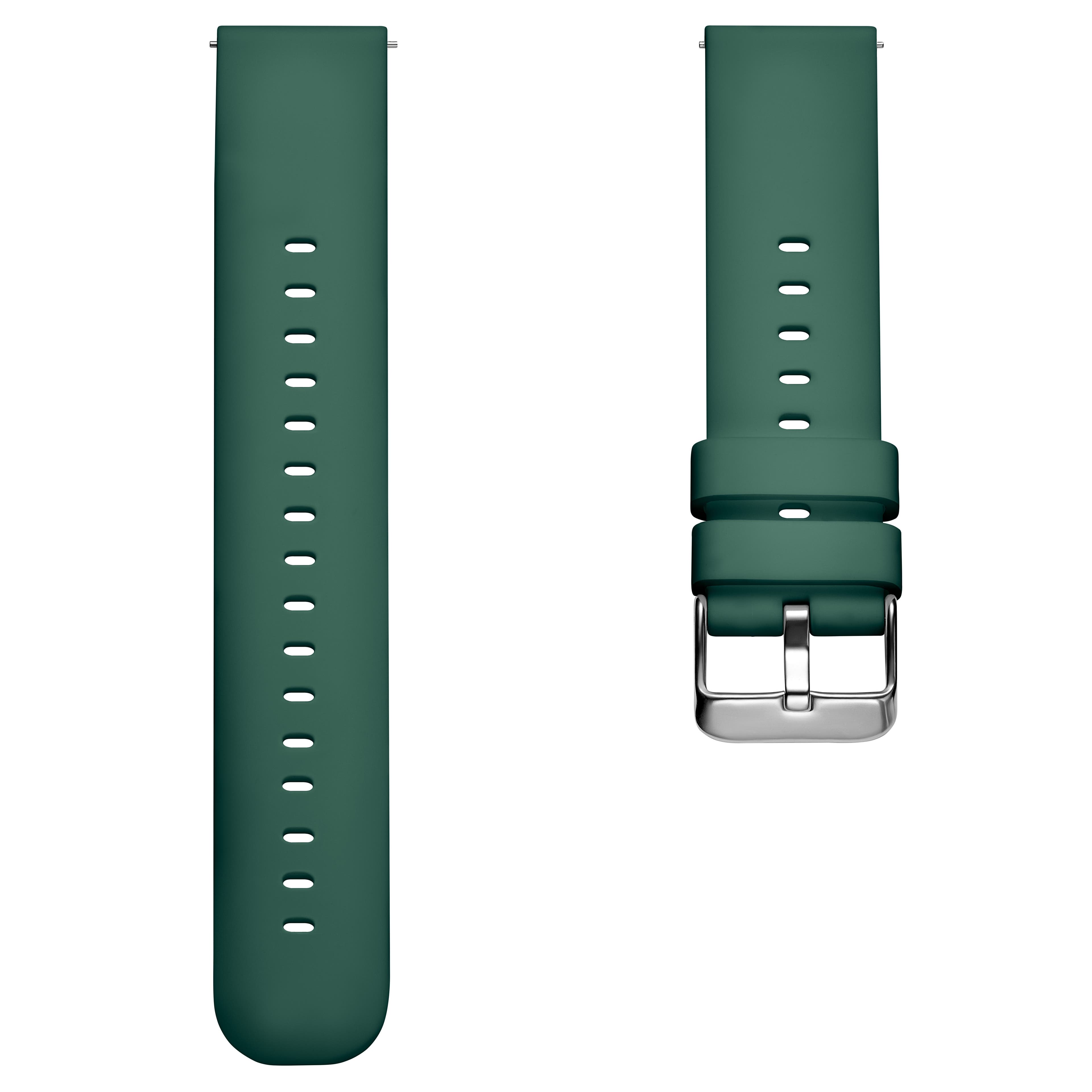 Green 4/5" (20 mm) Silicone Quick-release Watch Straps