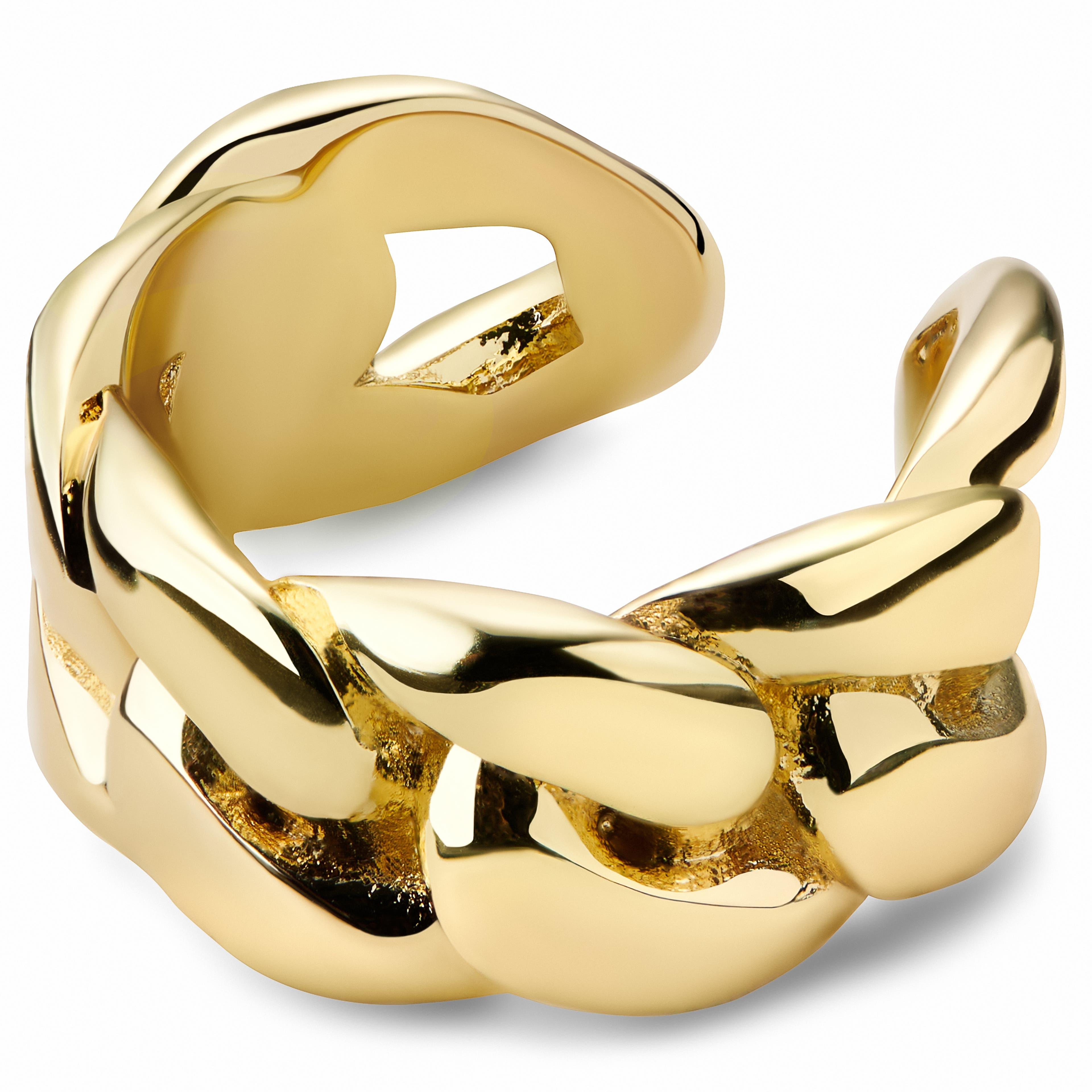 Helix | Cercel auriu cu prindere tip cuff model lanț, de 8 mm