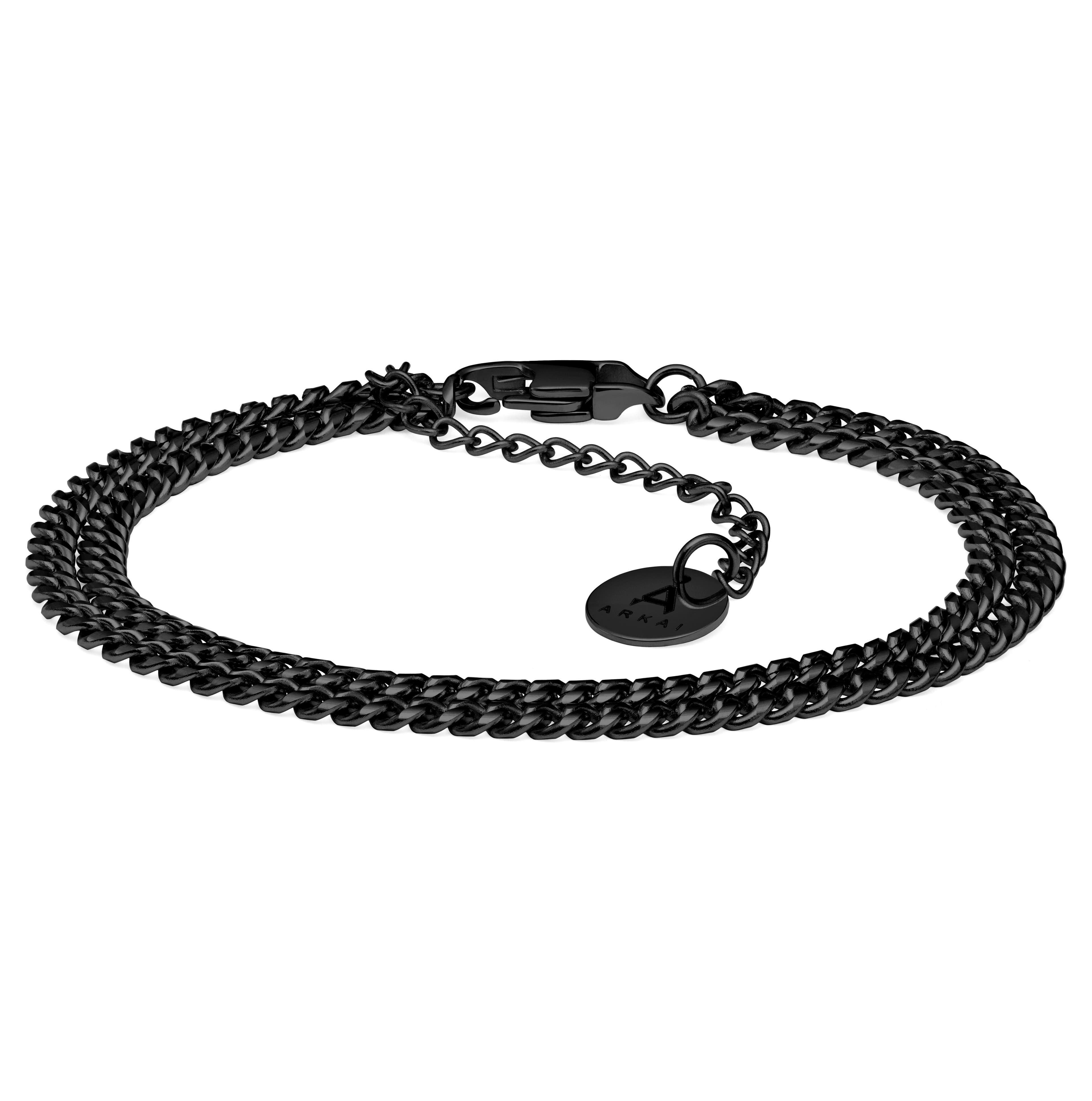 Bracelet  Rico - gourmette à double chaîne noire