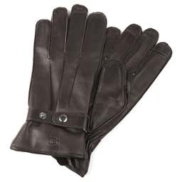 Brown Strapped Leather Gloves