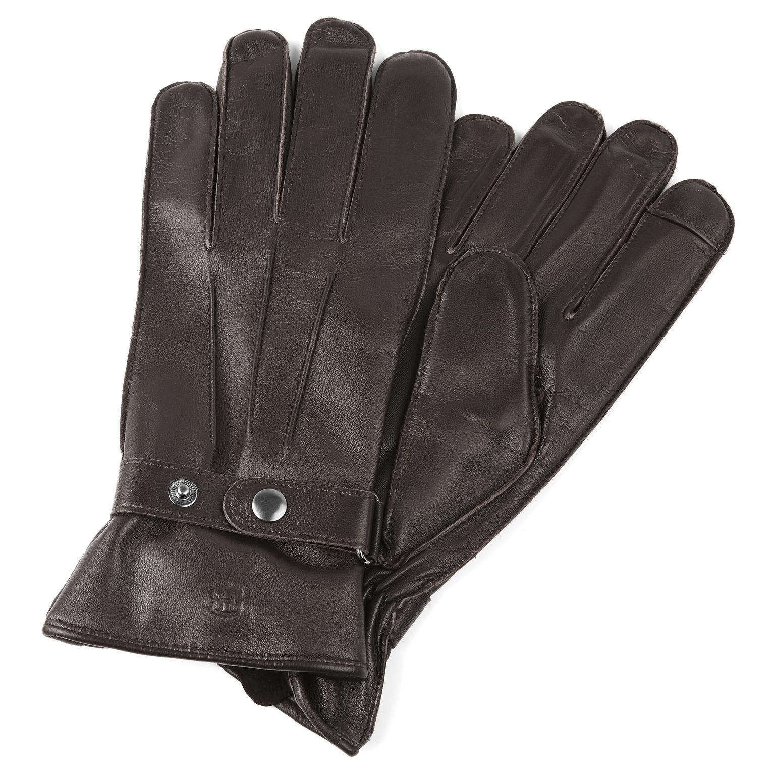 Guantes de Cuero de Overja Marrón con Correas-Compatible con pantalla táctil Guantes de Cuero de Overja Marrón con Correas-Compatible con pantalla táctil