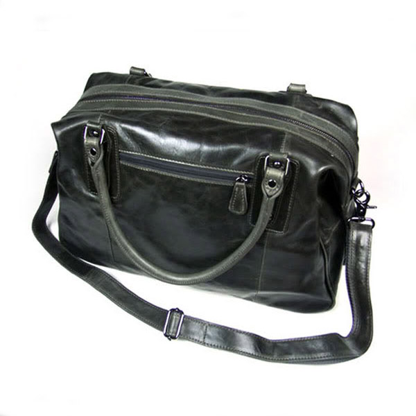 Mattschwarze Ledertasche - 2