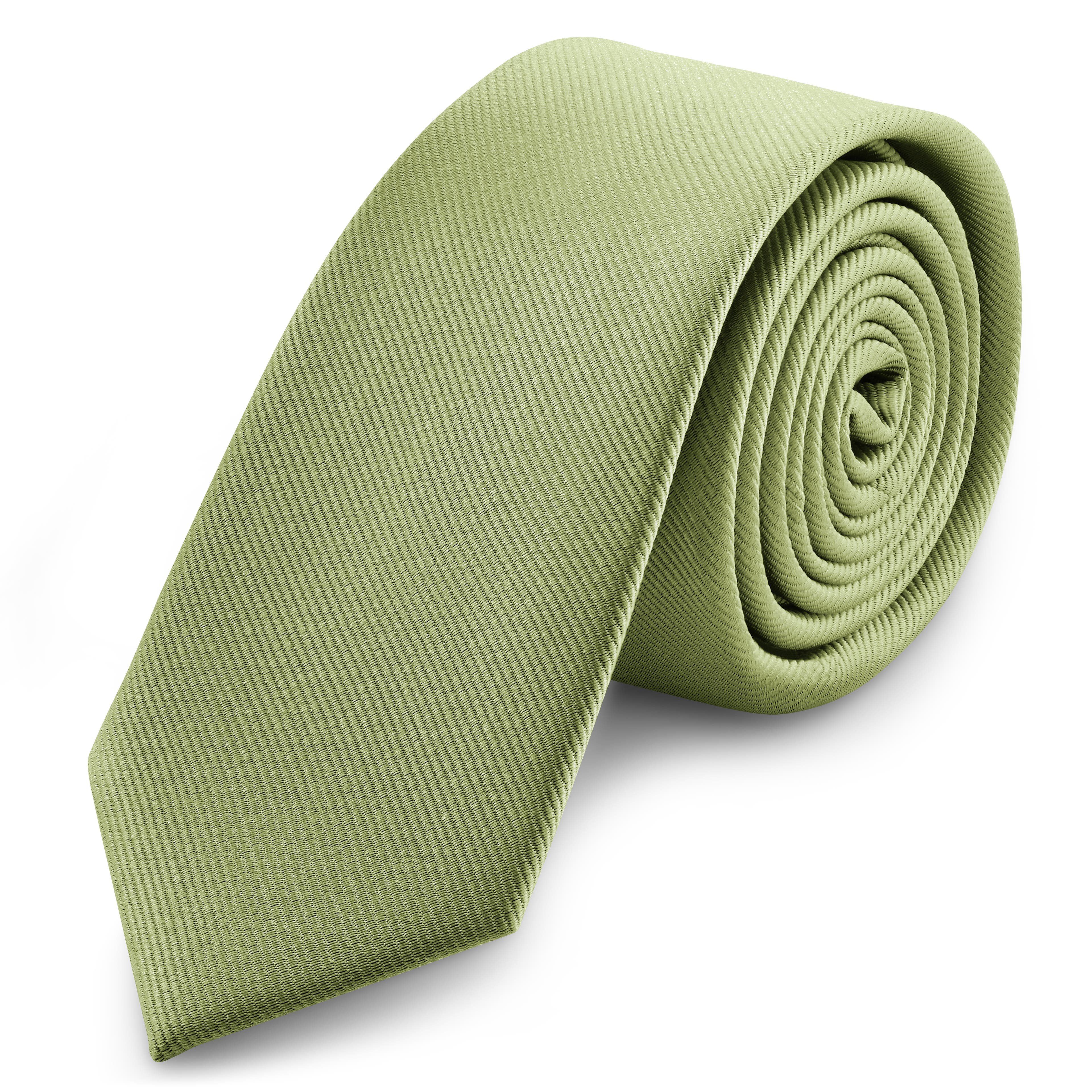 6 cm Hellgrüne Grosgrain Skinny Krawatte