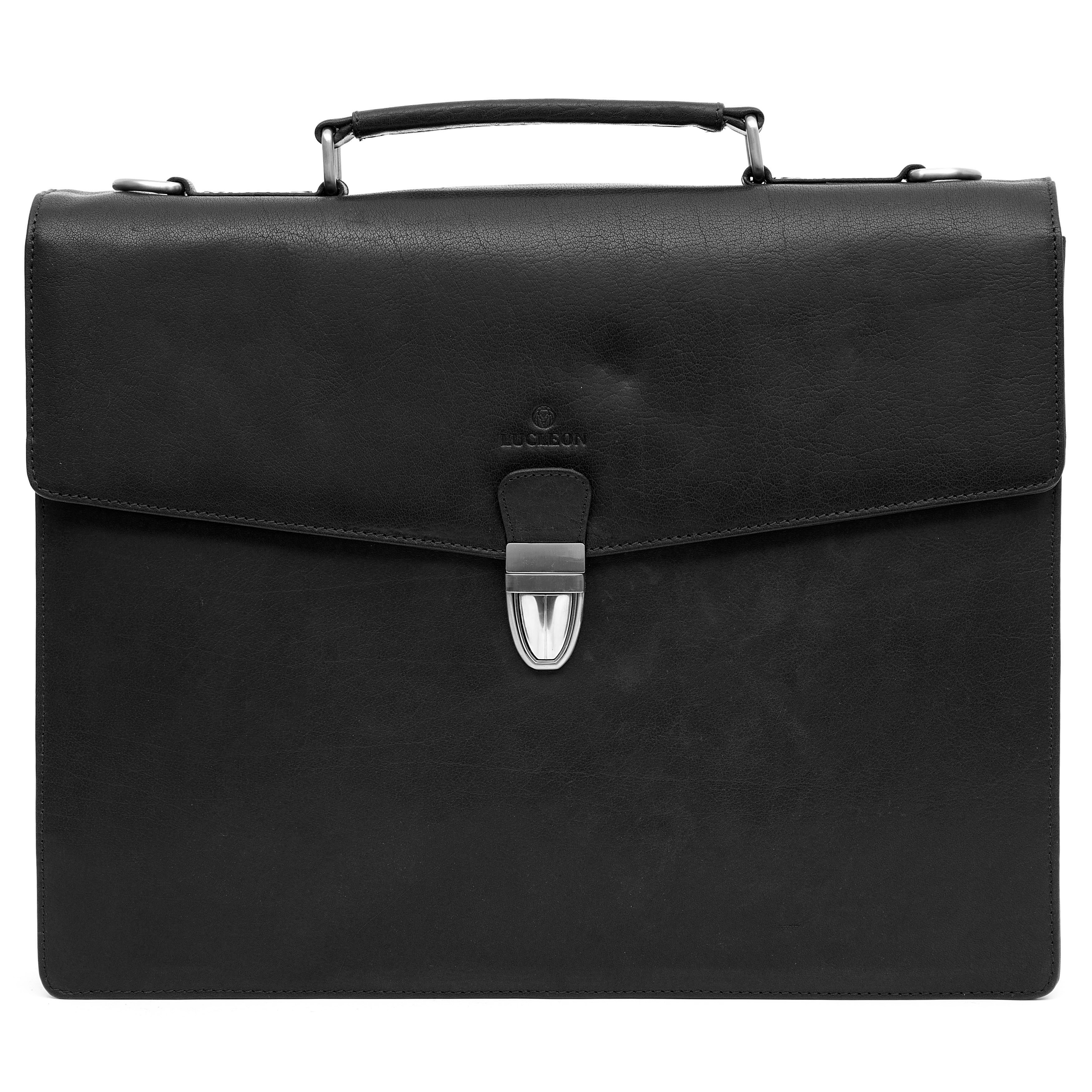 Montreal Black Leather Satchel - 2