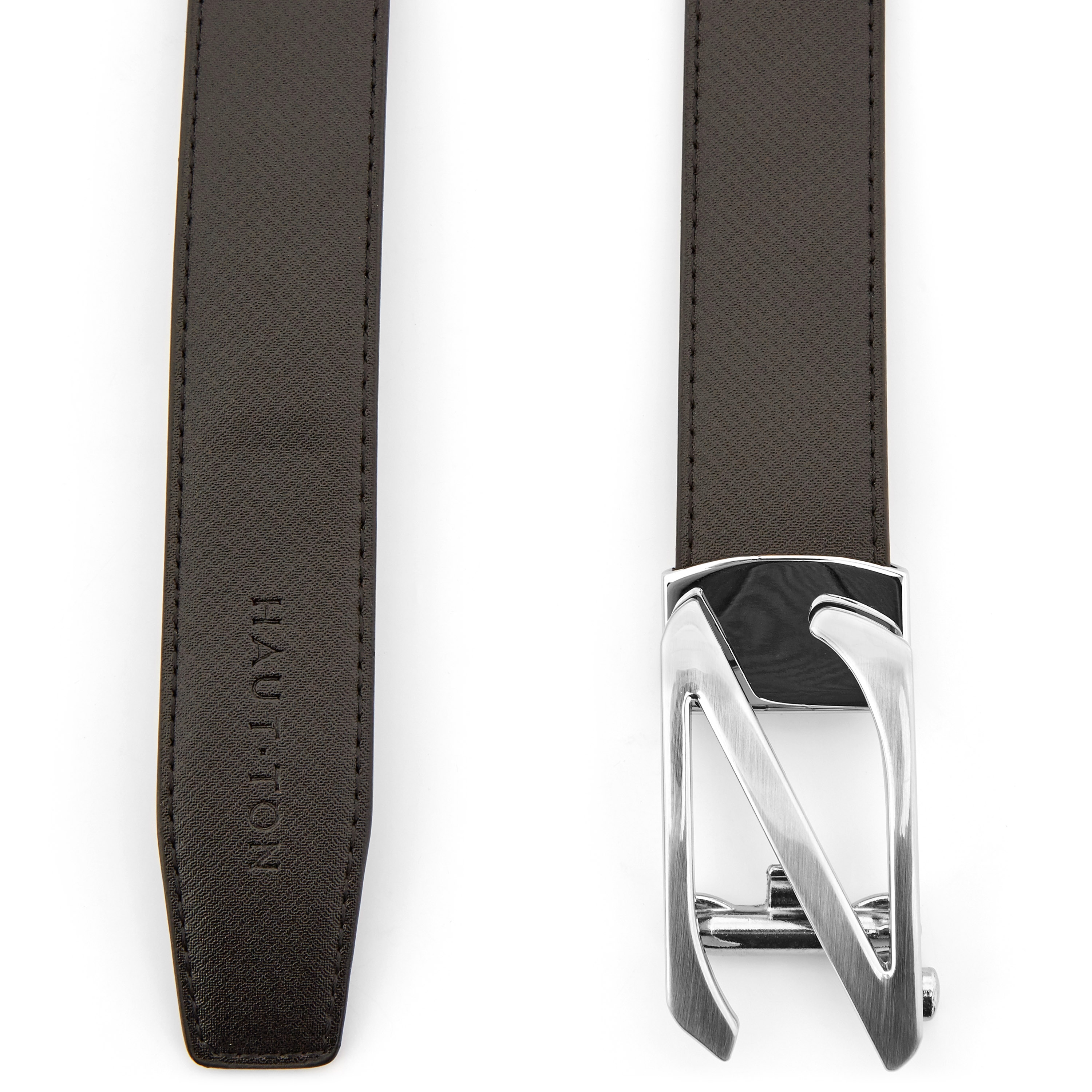 トップス Theredthread S logo belt tops TRUE RELIGION BELT STARK W/TOP-STITCHING 34 BLK/BROWN 1 1/2