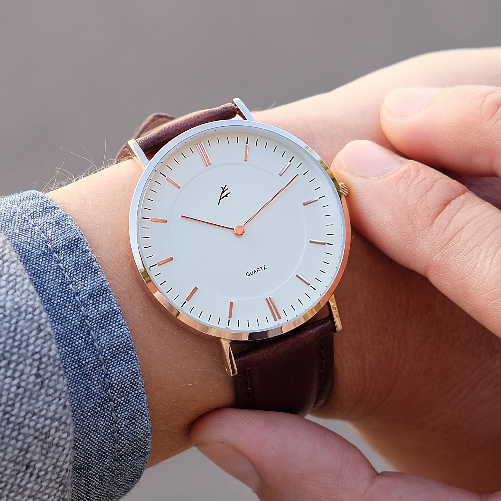 Rosegold & Brown Nivil Watch - 6