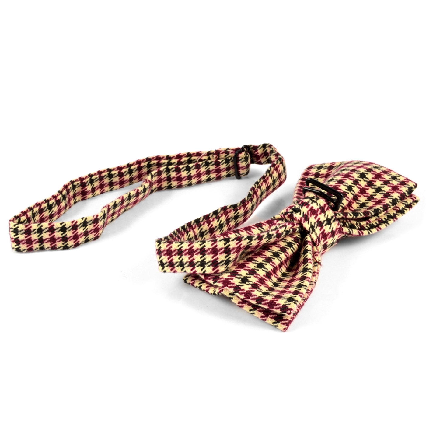 Purpurowa bawełniana muszka w pepitkę - 3