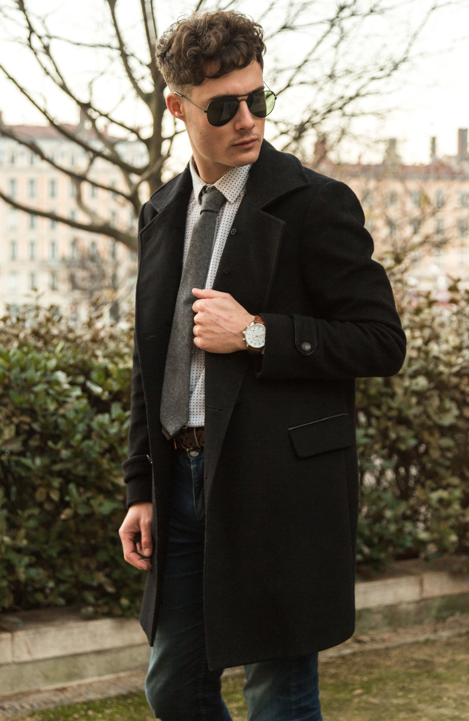 Grey Cashmere Wool Tie - 6