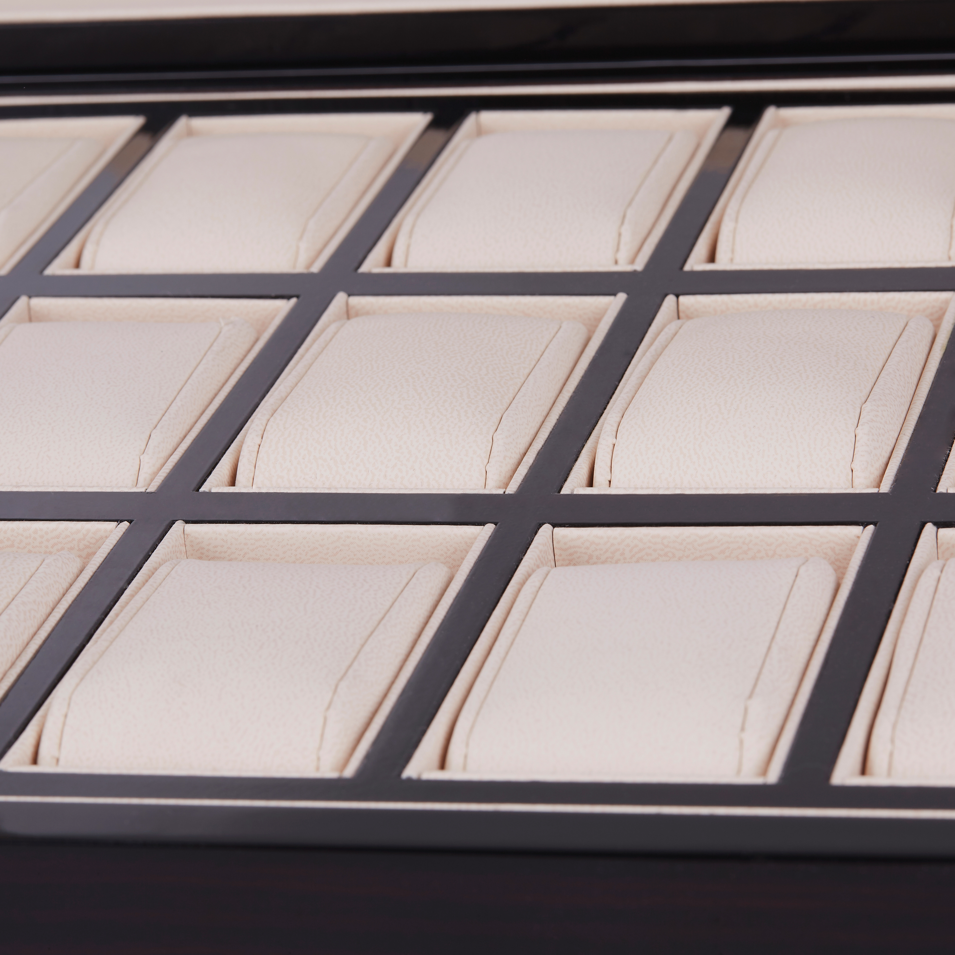 Klocklåda i Ebenholts med Stor Display - 18 Klockor - 5