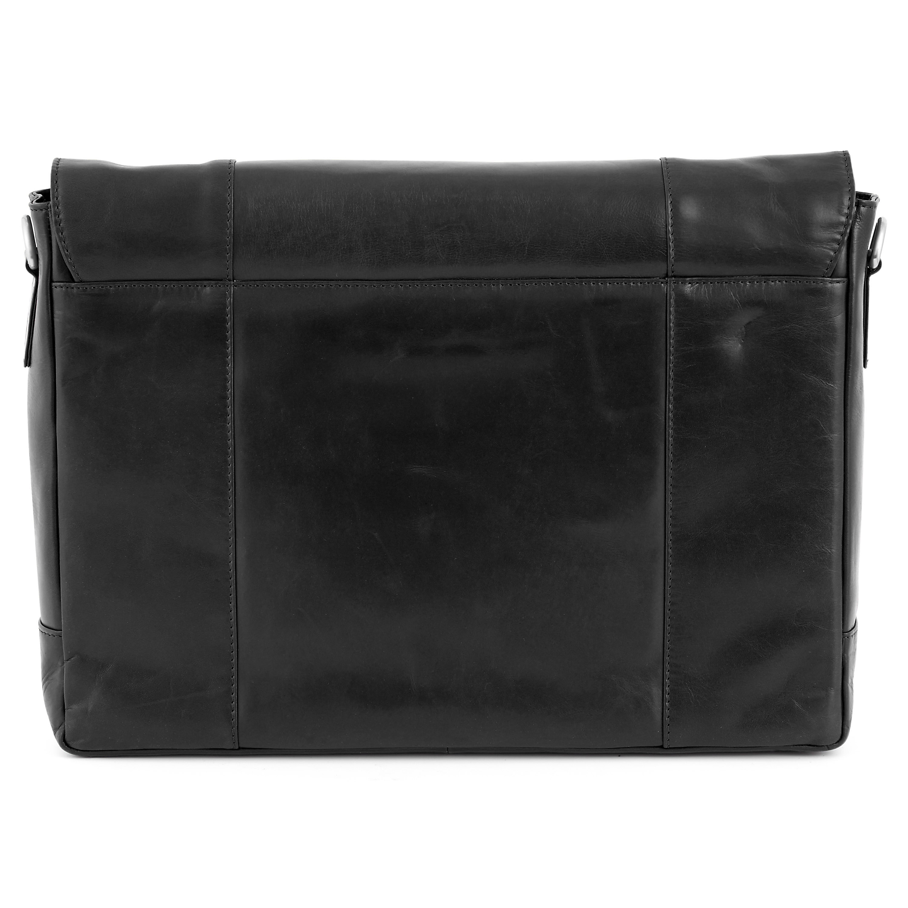 Klasyczna czarna skórzana torba na ramię Jasper - 5