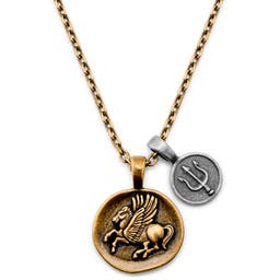 Obelius | Vintage goldfarbene Pegasus-Halskette