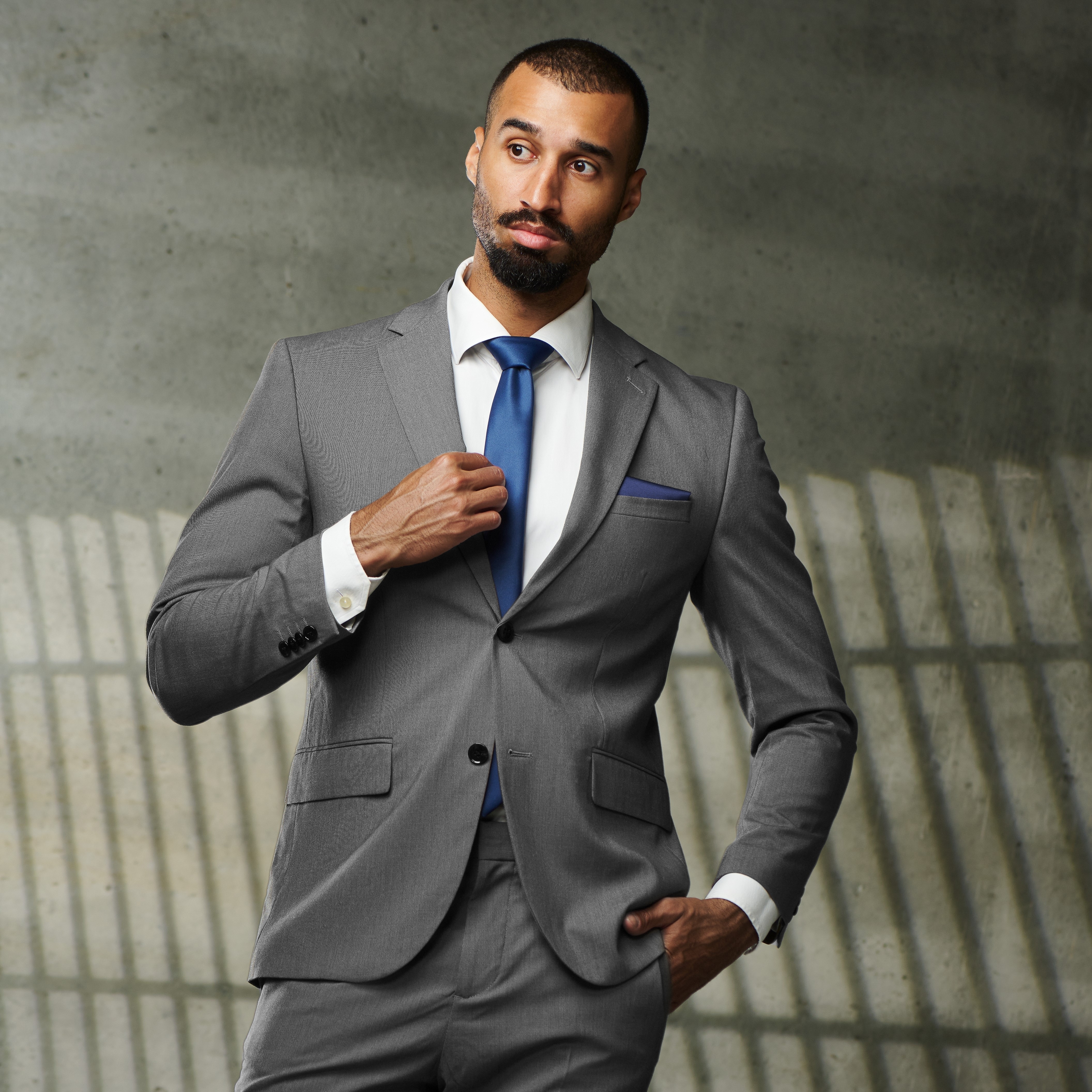 Navy Blue & Green Heart Pattern Pocket Square - 3