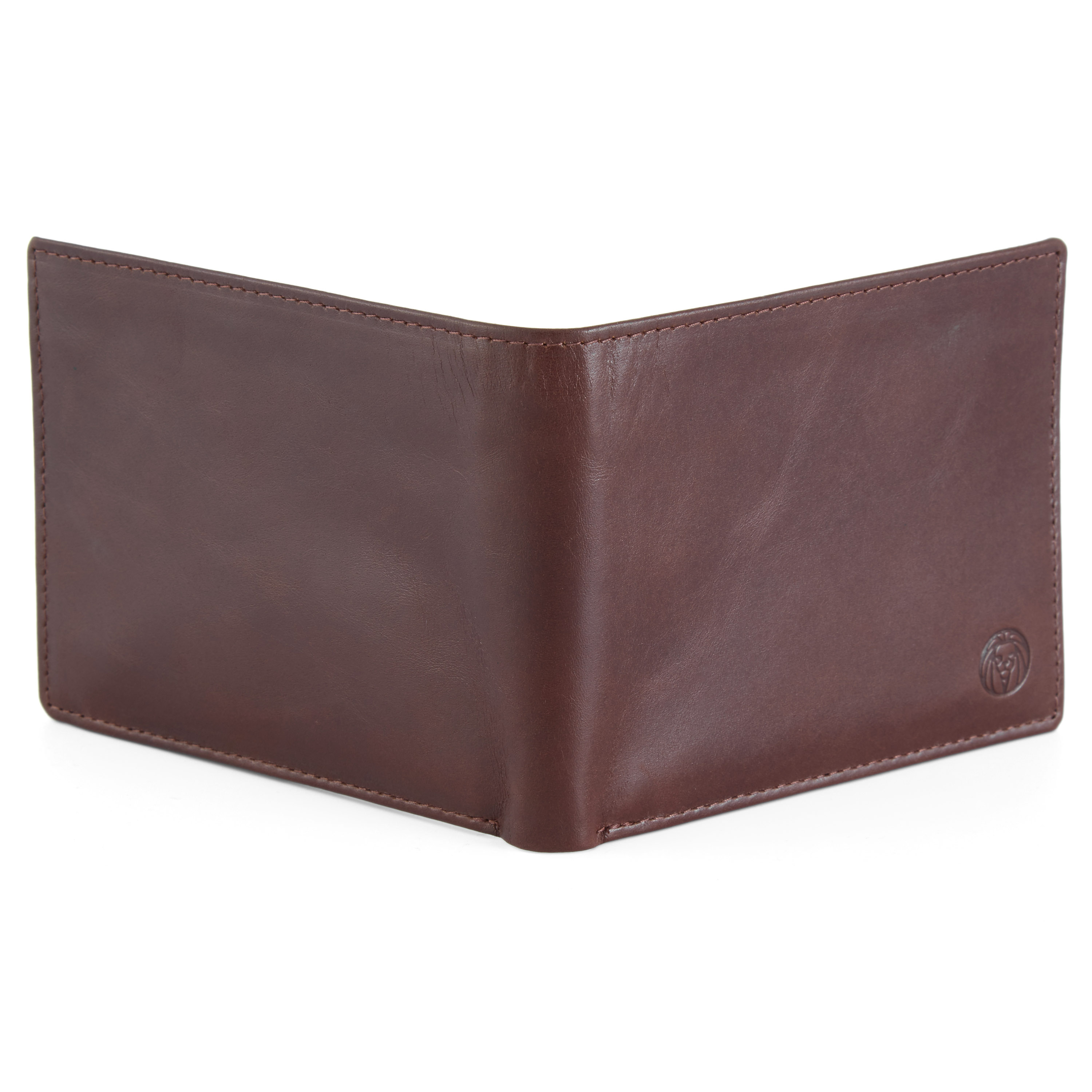 Cartera de piel marrón Jasper con cremallera interior - 5