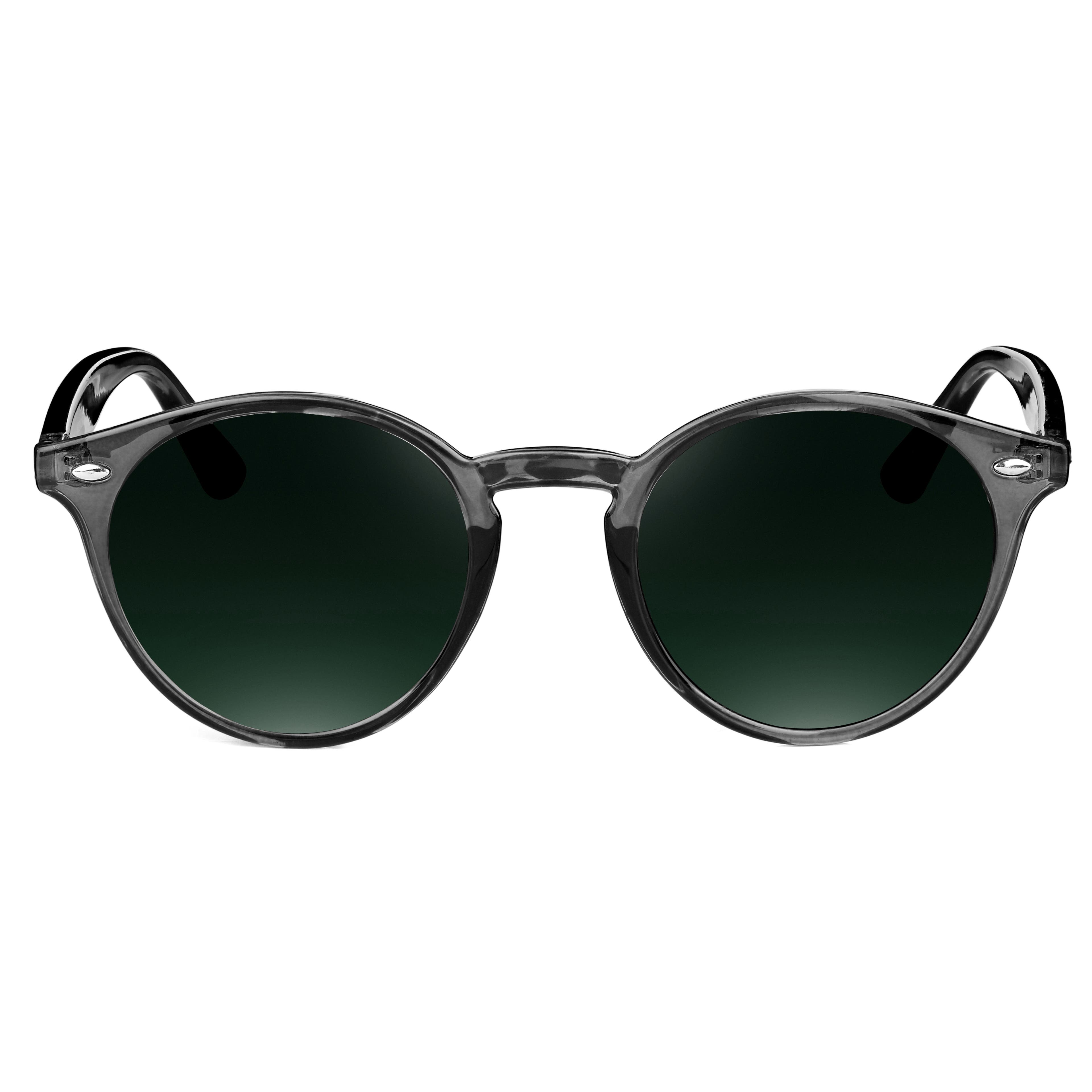 Слънчеви очила Wade с прозрачни сиви рамки и зелени стъкла