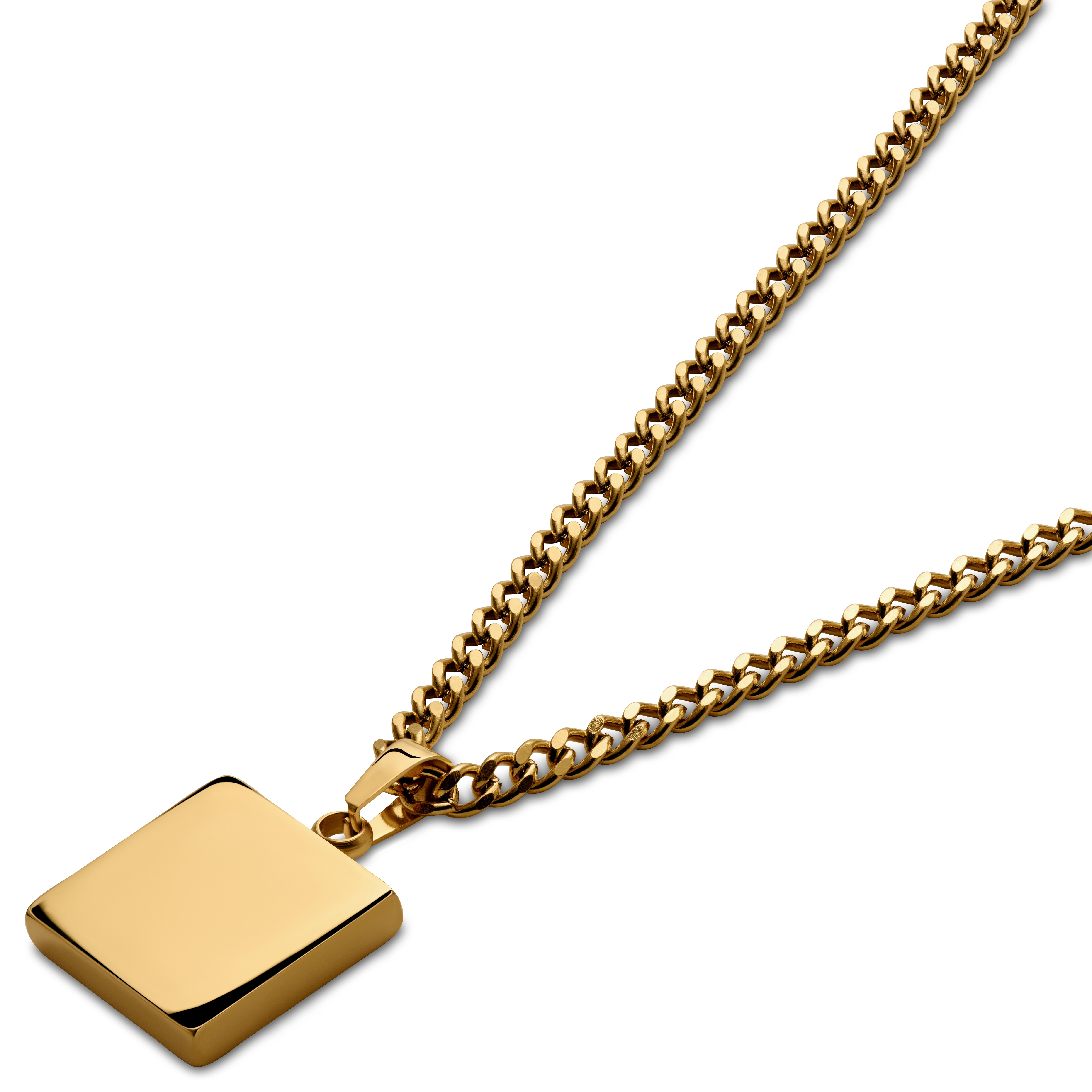 Cruz | Colier auriu pătrat cu agata verde - 3