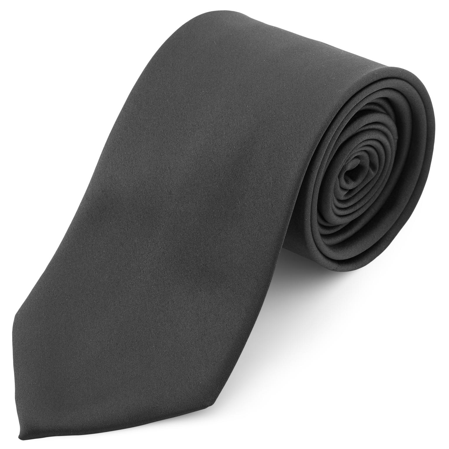 Cravate classique gris anthracite 8 cm Cravate classique gris anthracite 8 cm
