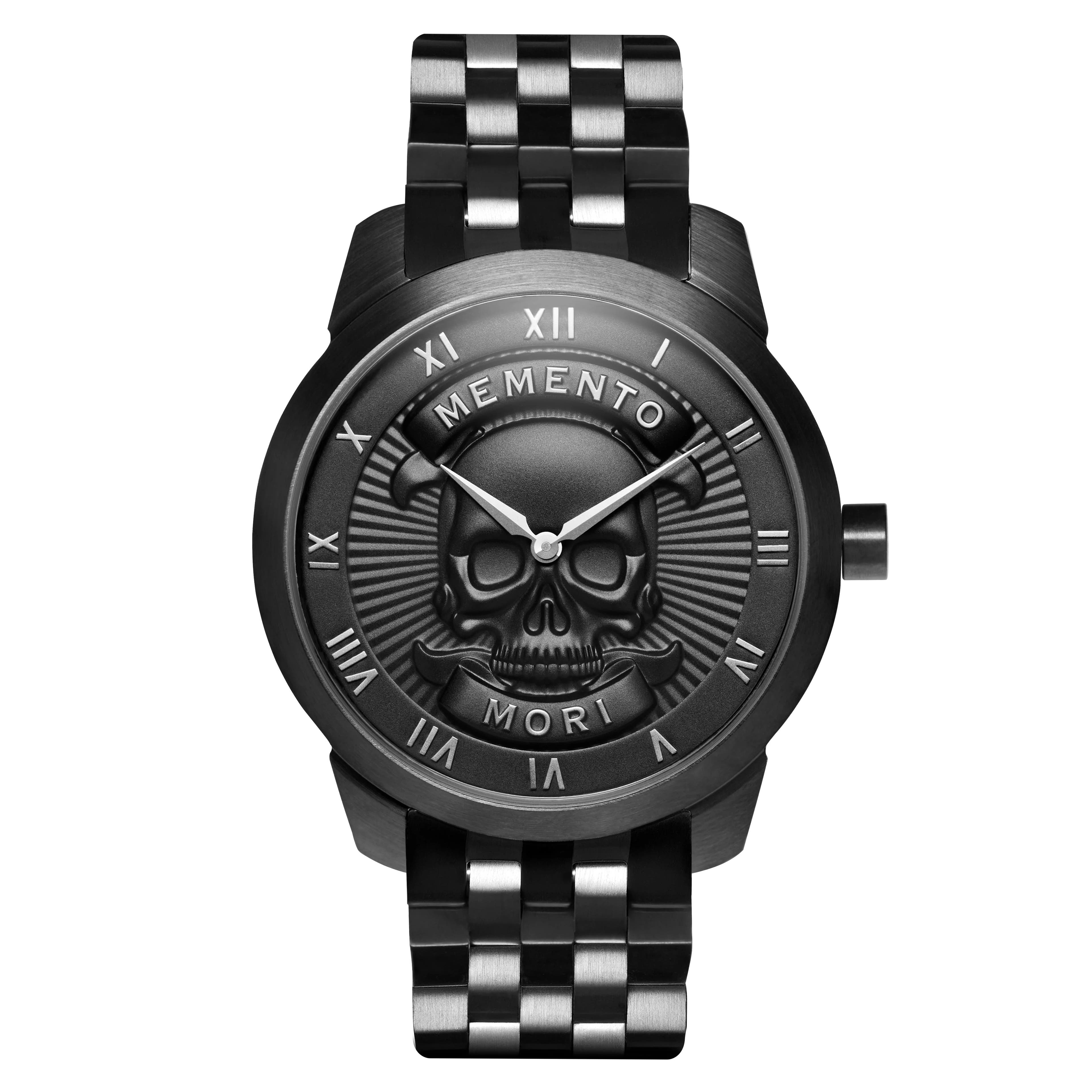 Memento Mori | Black Stainless Steel Skull Watch